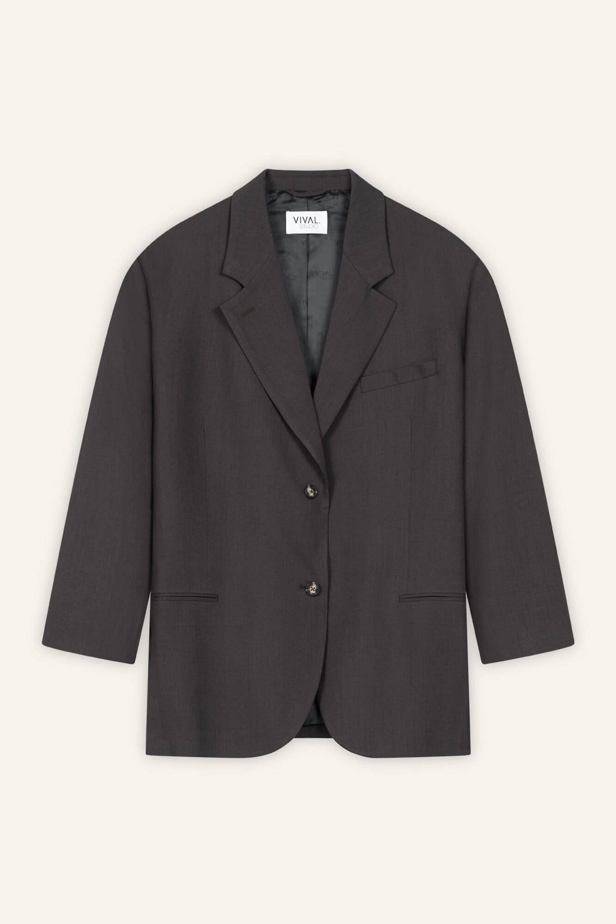 Blazer Liv in Dunkelbraun von vorne by VIVAL.STUDIO