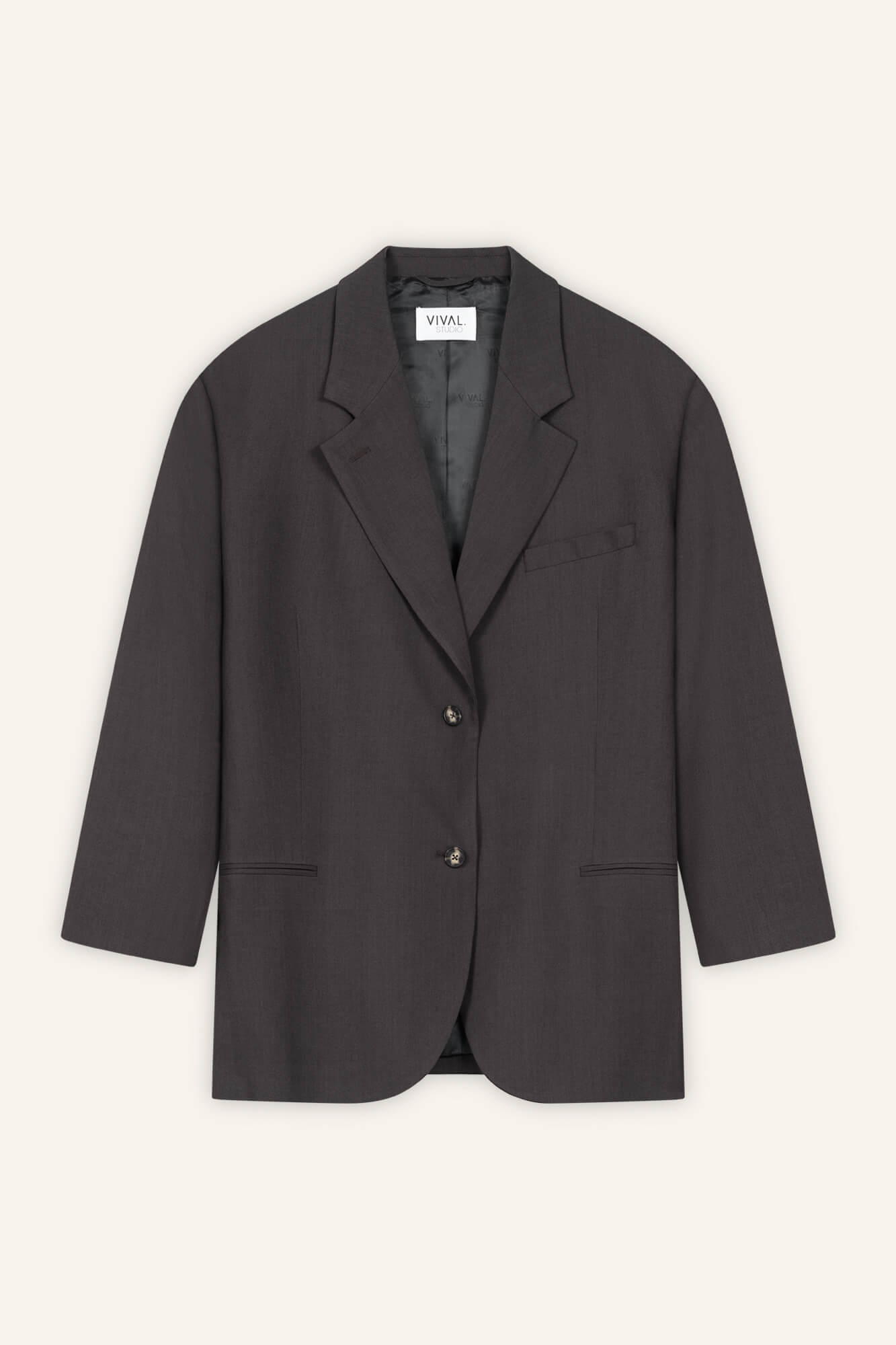 Blazer Liv in Dunkelbraun von vorne by VIVAL.STUDIO