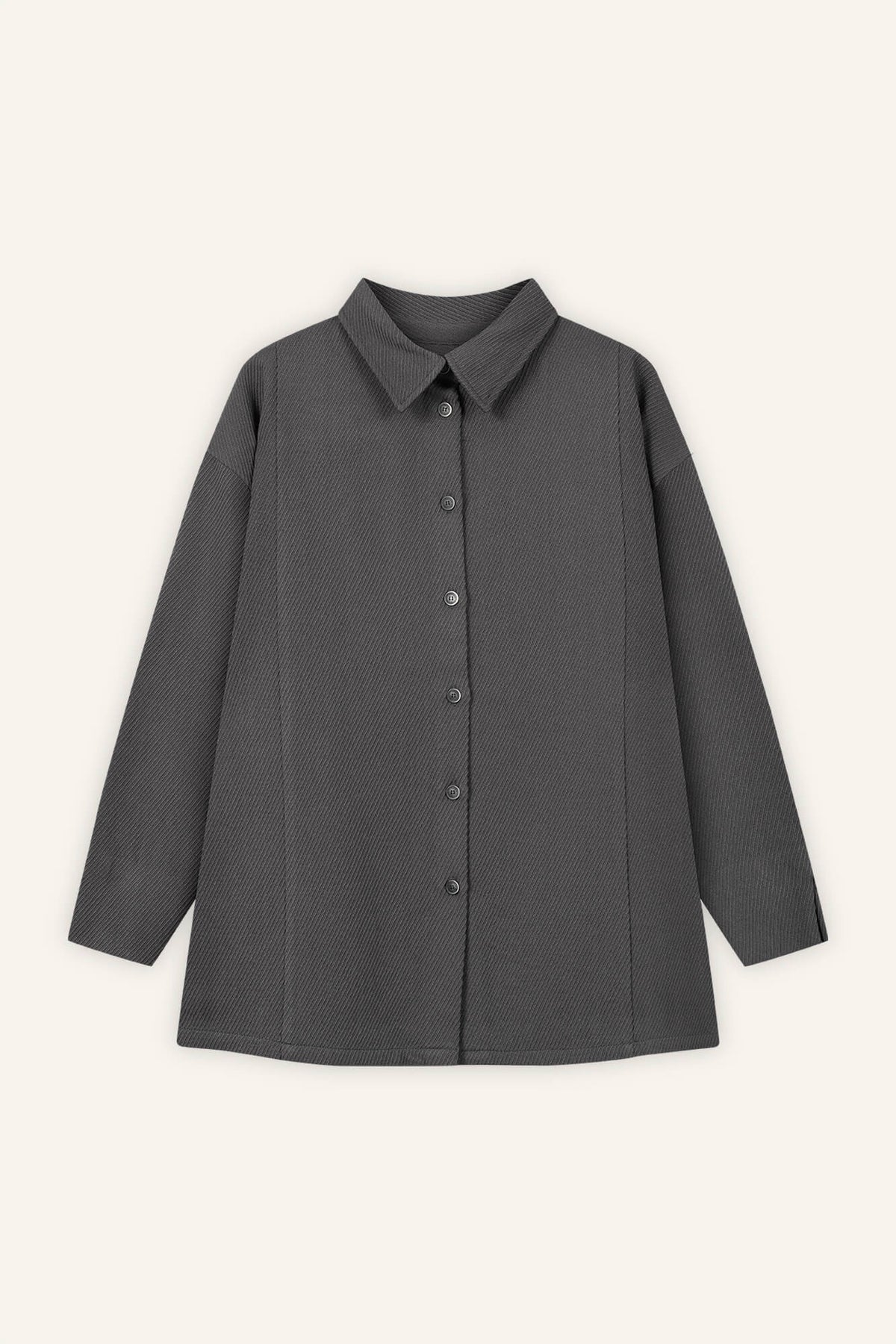 Bluse Alma in Granit von vorne by VIVAL.STUDIO