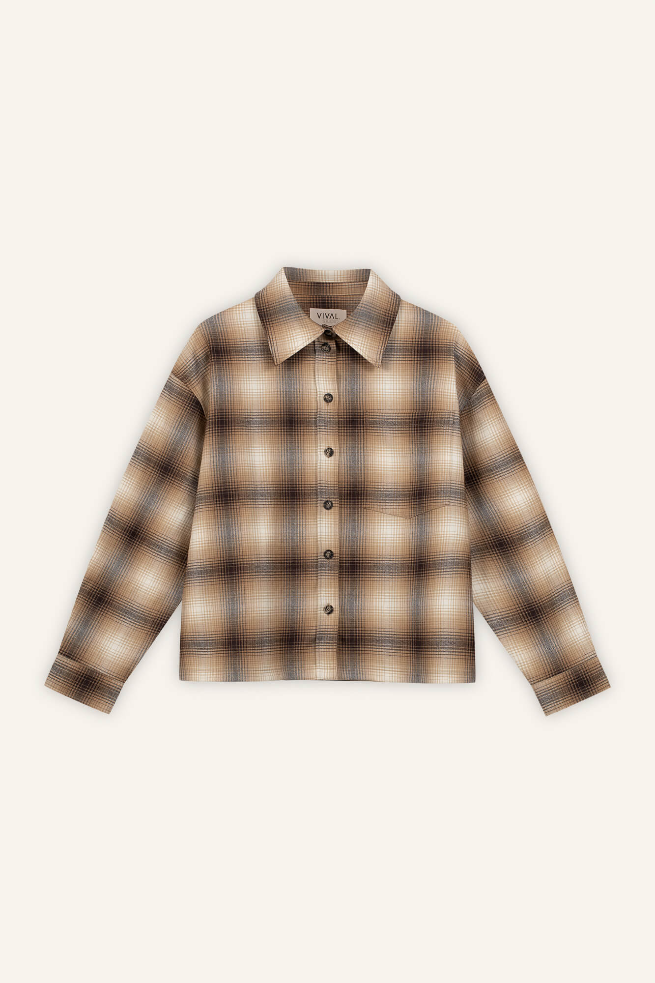 Bluse Hazel in Cognac von vorne by VIVAL.STUDIO