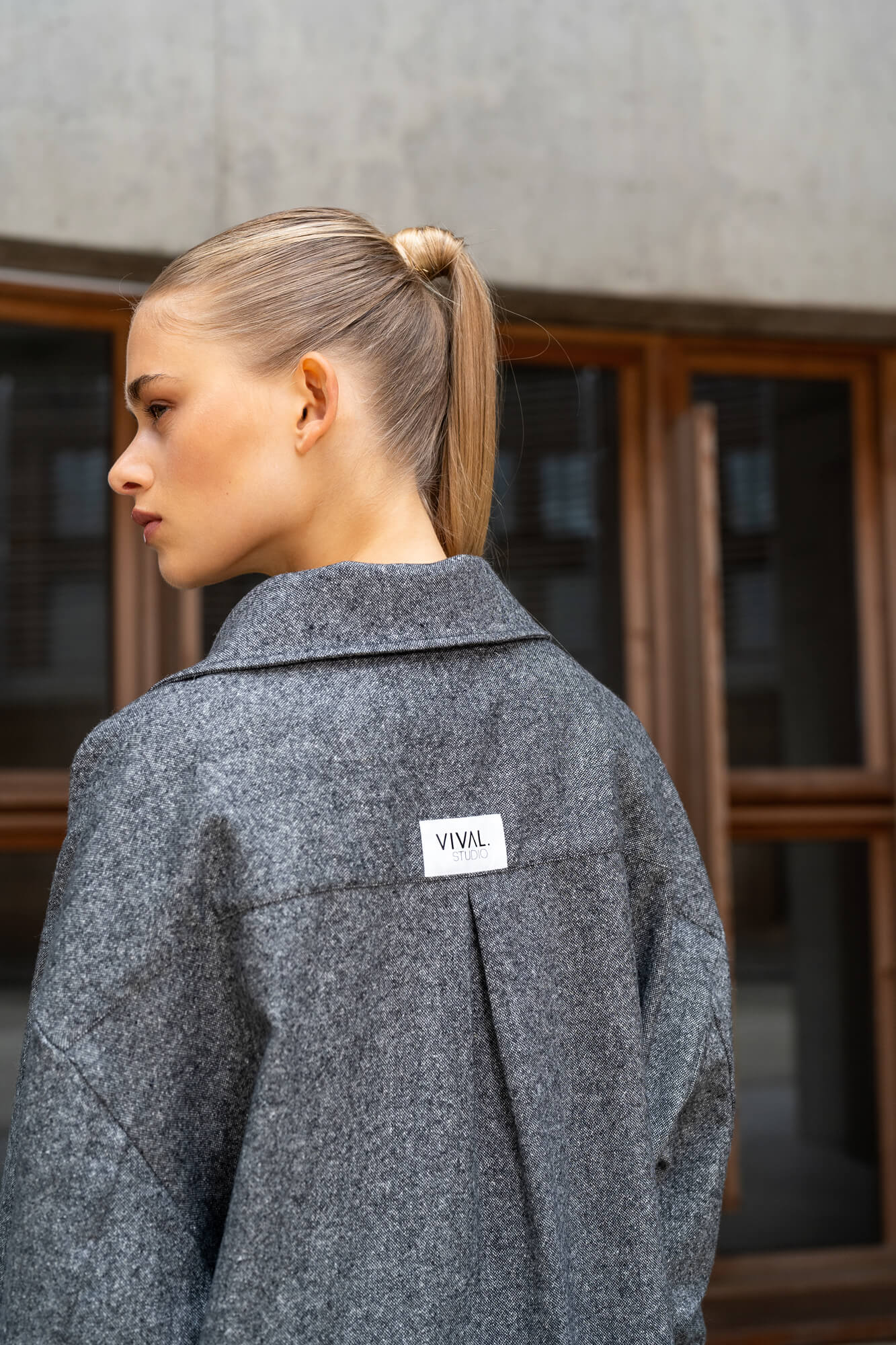 Bluse Hedi in schwarzmeliert by VIVAL.STUDIO