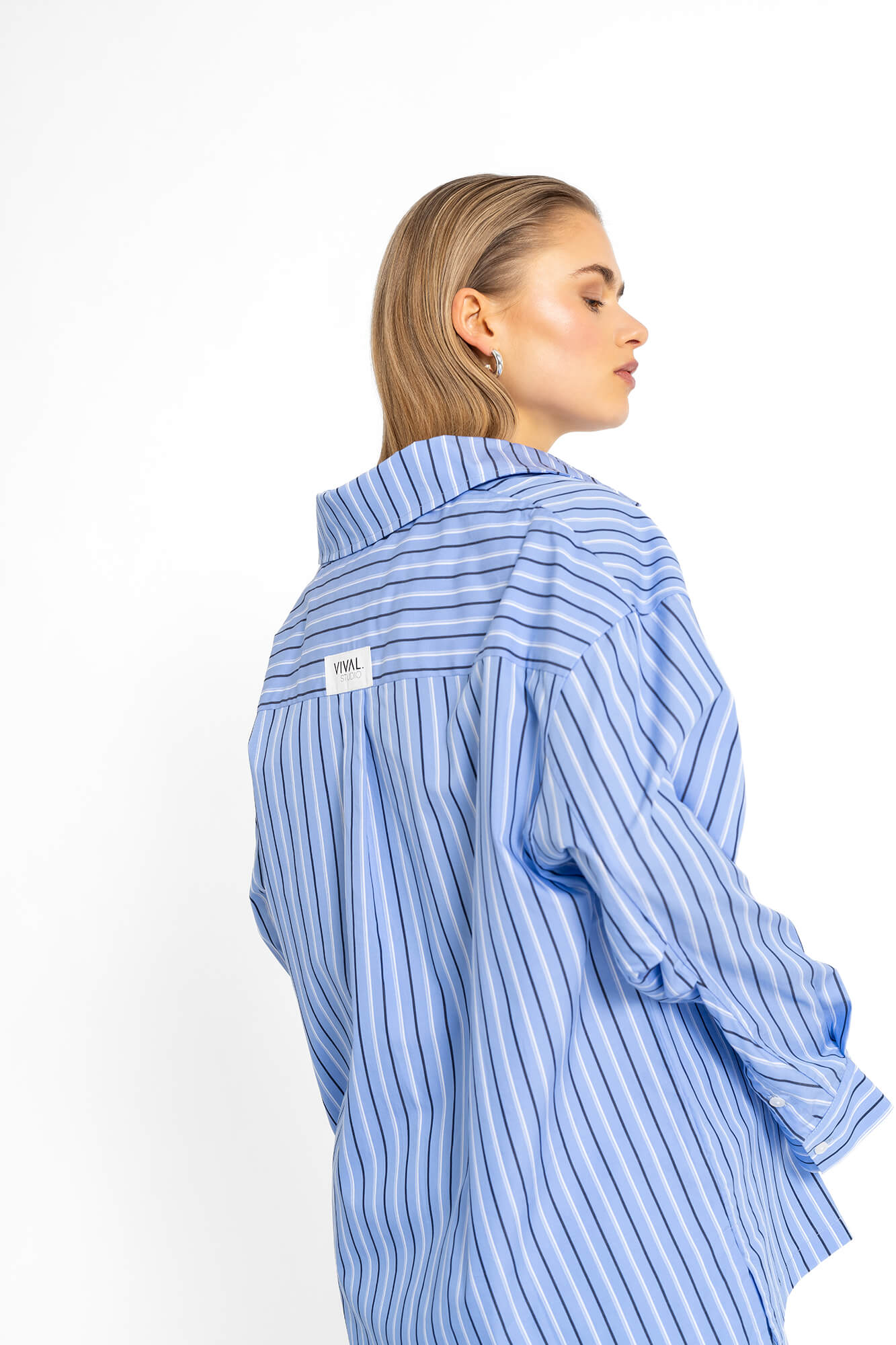 Bluse Viky in Blau by VIVAL.STUDIO