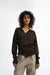 Cardigan Blair in Dunkelbraun von vorne by VIVAL.STUDIO