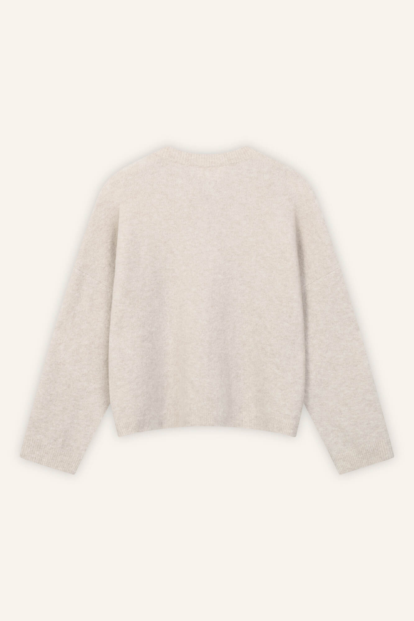 Cardigan Nad in Beige von hinten by VIVAL.STUDIO