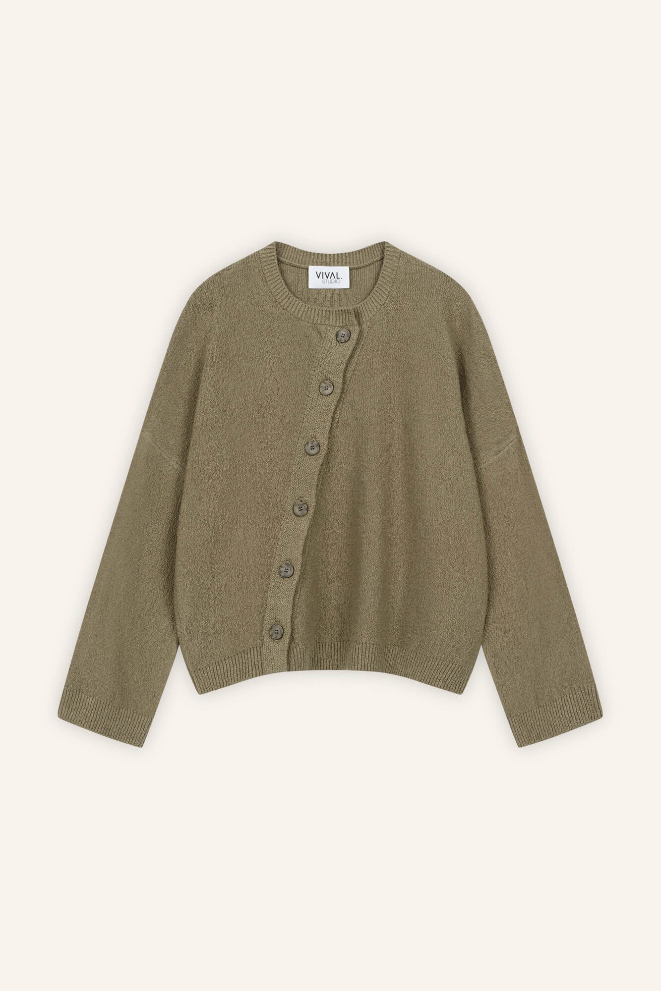 Cardigan Summer Nad in Khaki von vorne by VIVAL.STUDIO