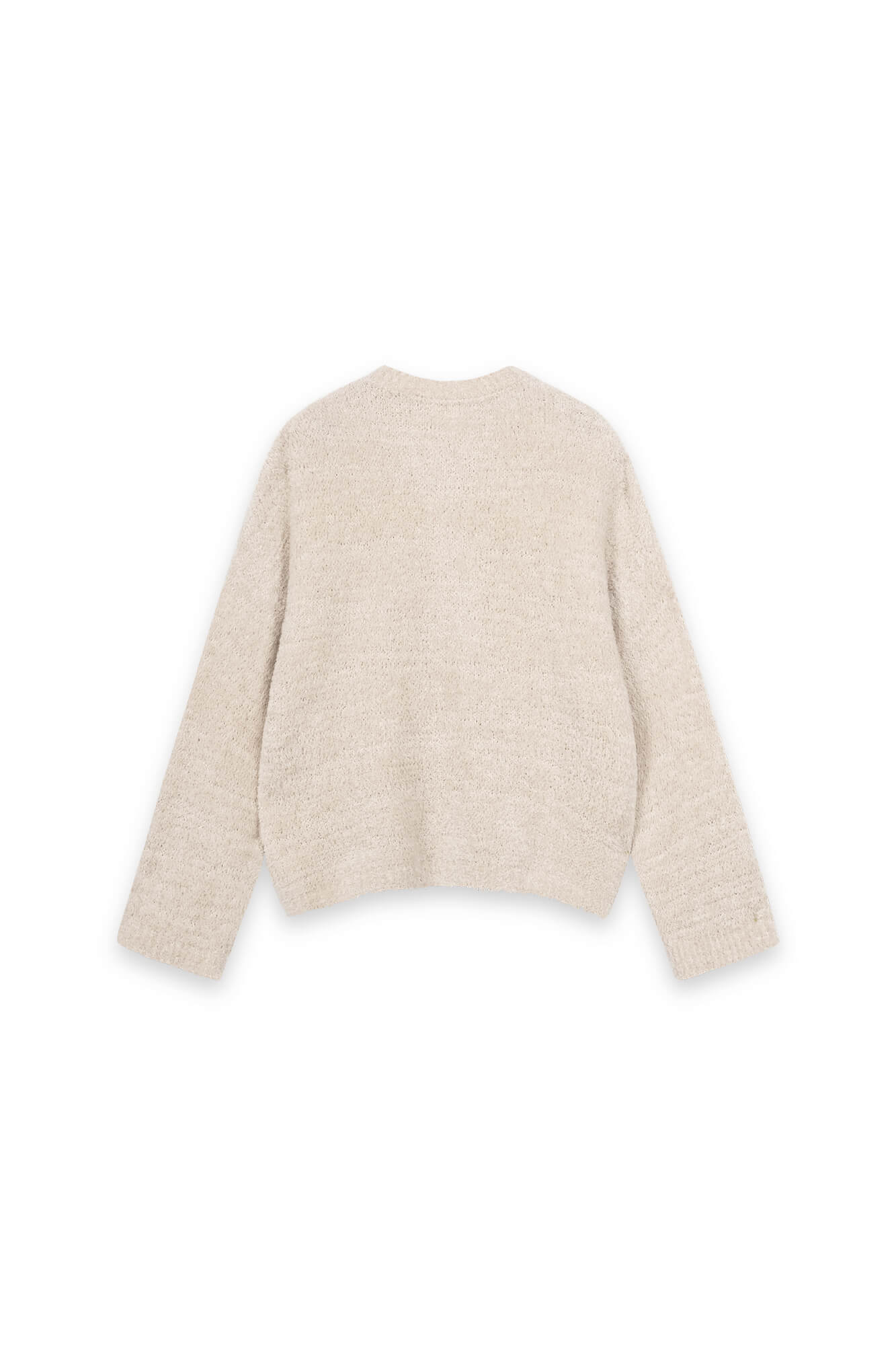 Cardigan Michi in beige von hinten by VIVAL.STUDIO