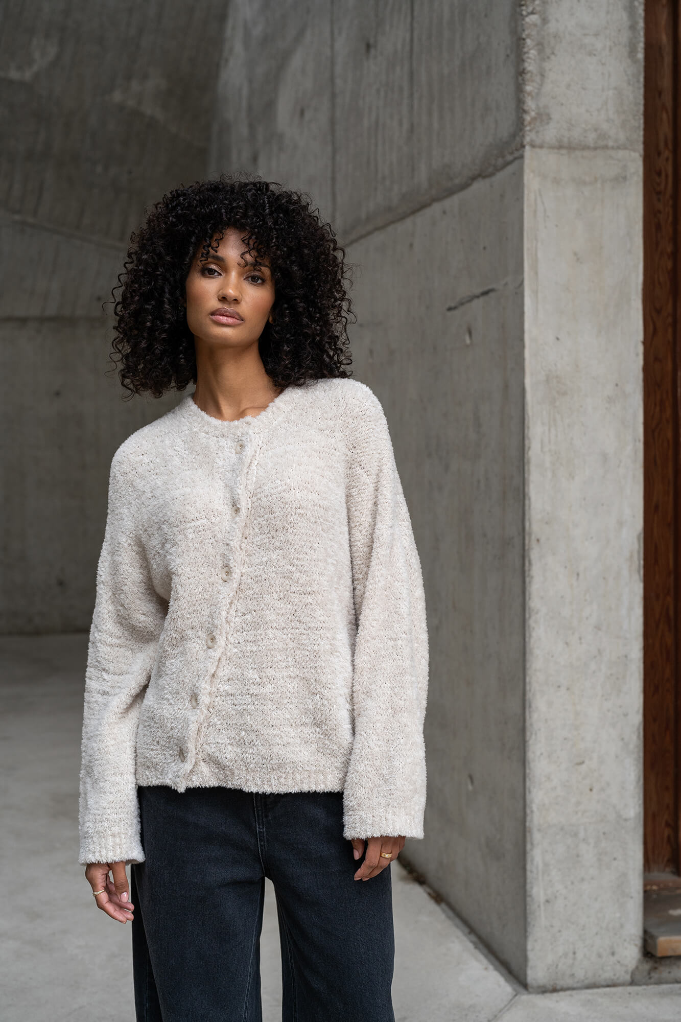 Cardigan Michi in beige by VIVAL.STUDIO