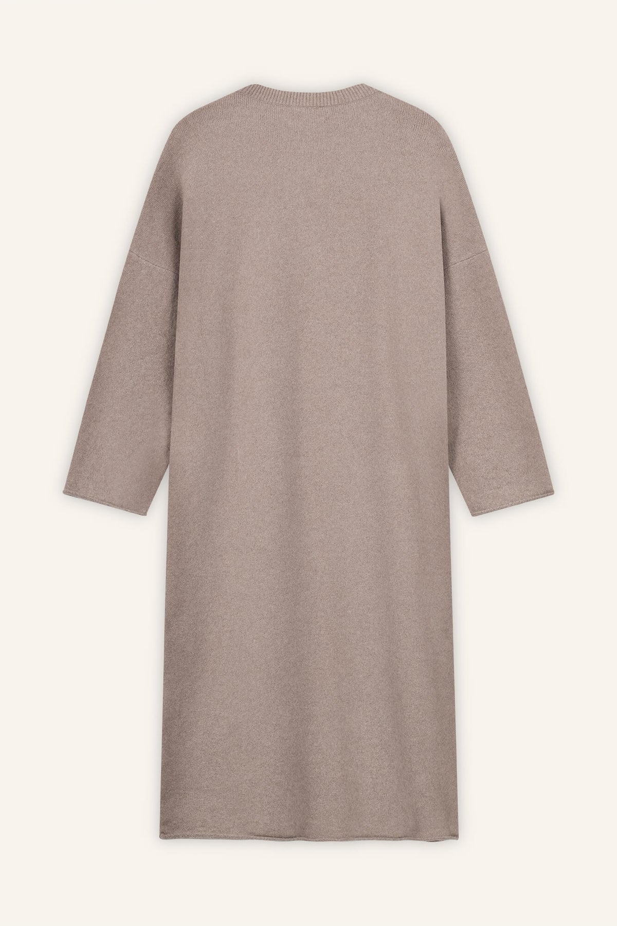 Cardigan Nady in Taupe von hinten by VIVAL.STUDIO