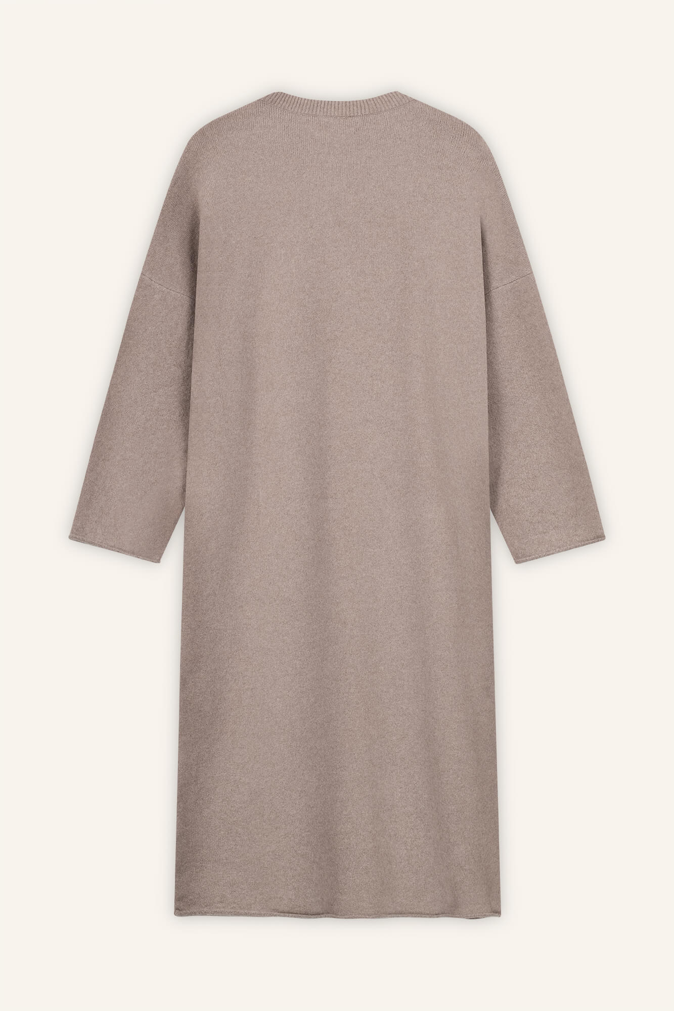 Cardigan Nady in Taupe von hinten by VIVAL.STUDIO