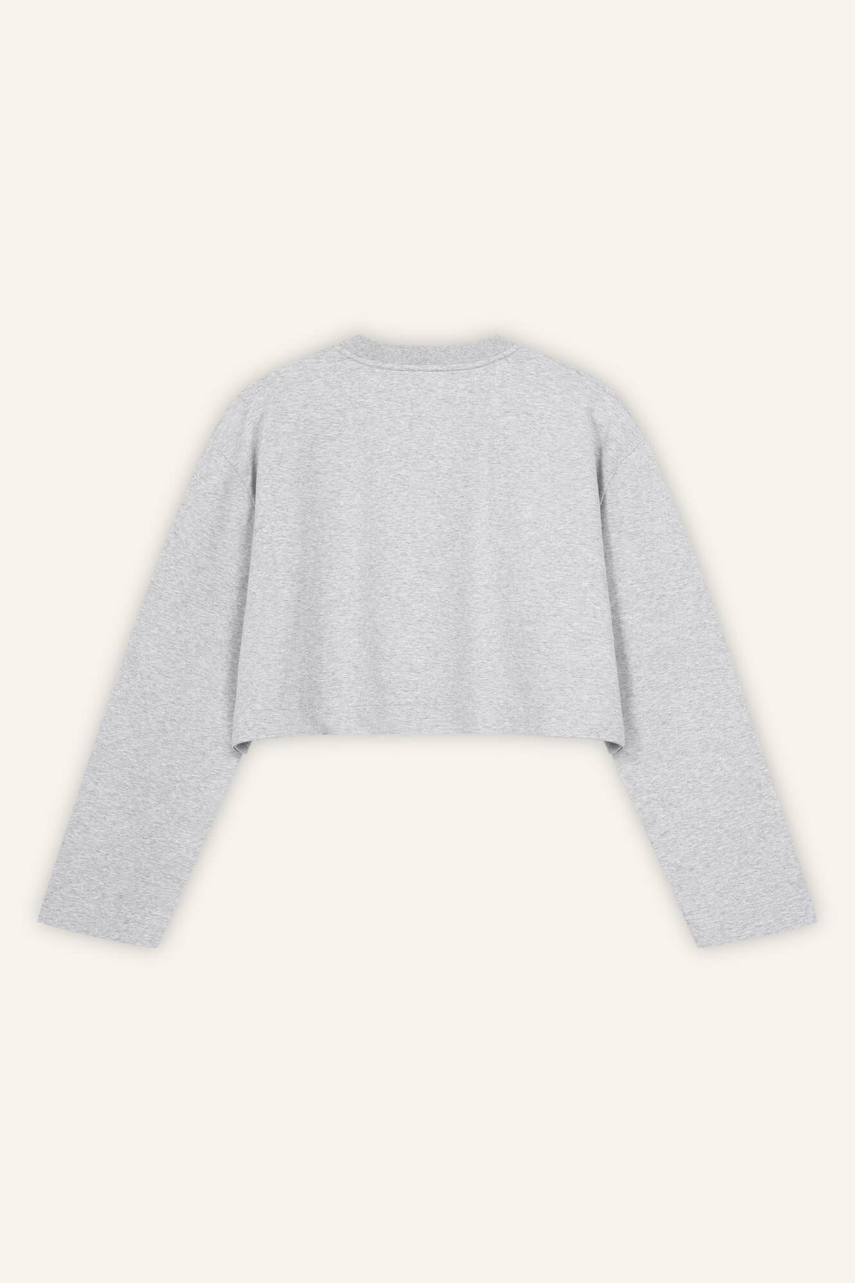 Cropped Langarmshirt Sue hellgrau melange back by VivalStudio