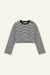 Cropped Langarmshirt Sue in Schwarz-Weiß von vorne by VIVAL.STUDIO