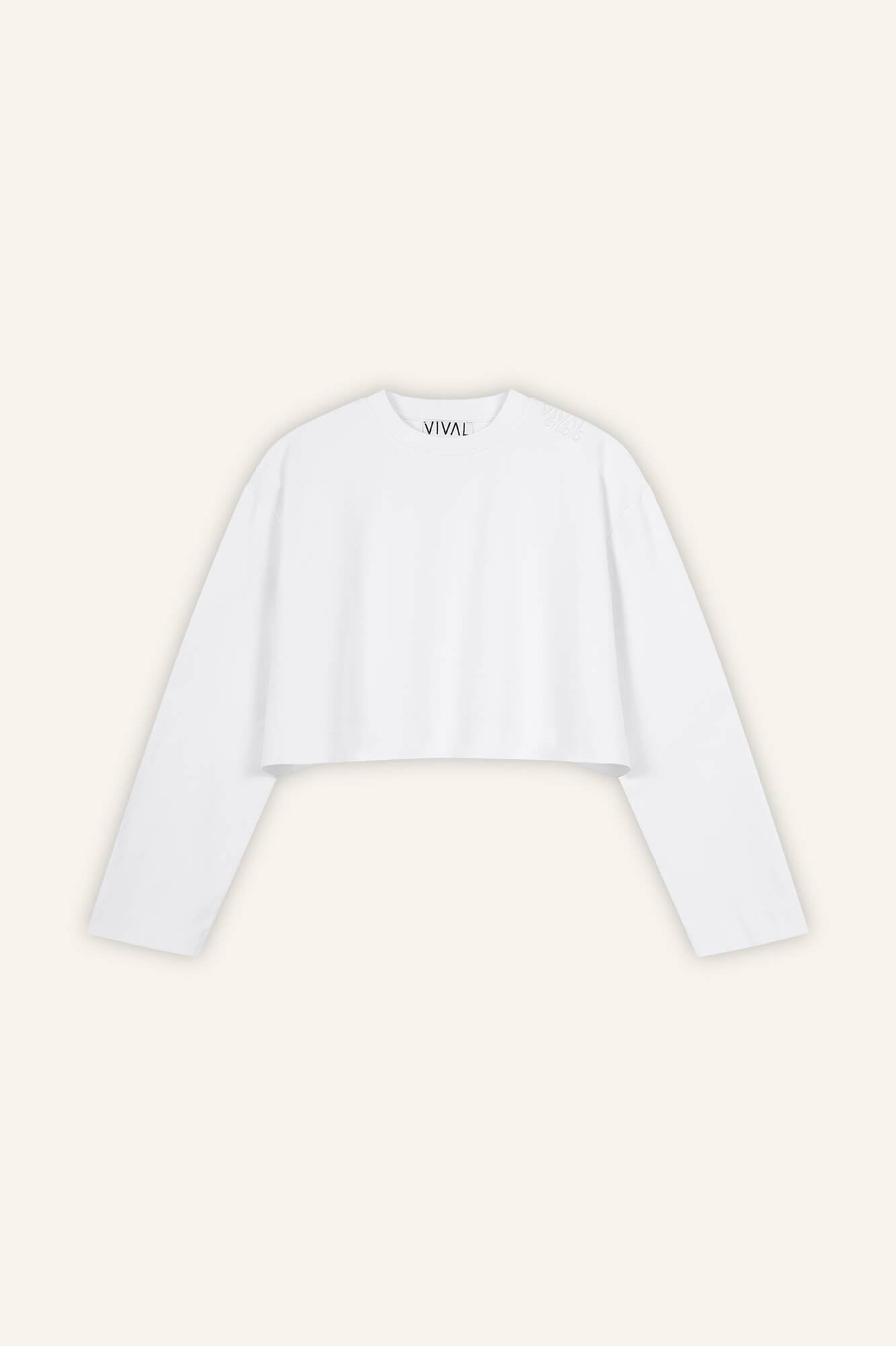Cropped Langarmshirt Sue weiss front by VivalStudio