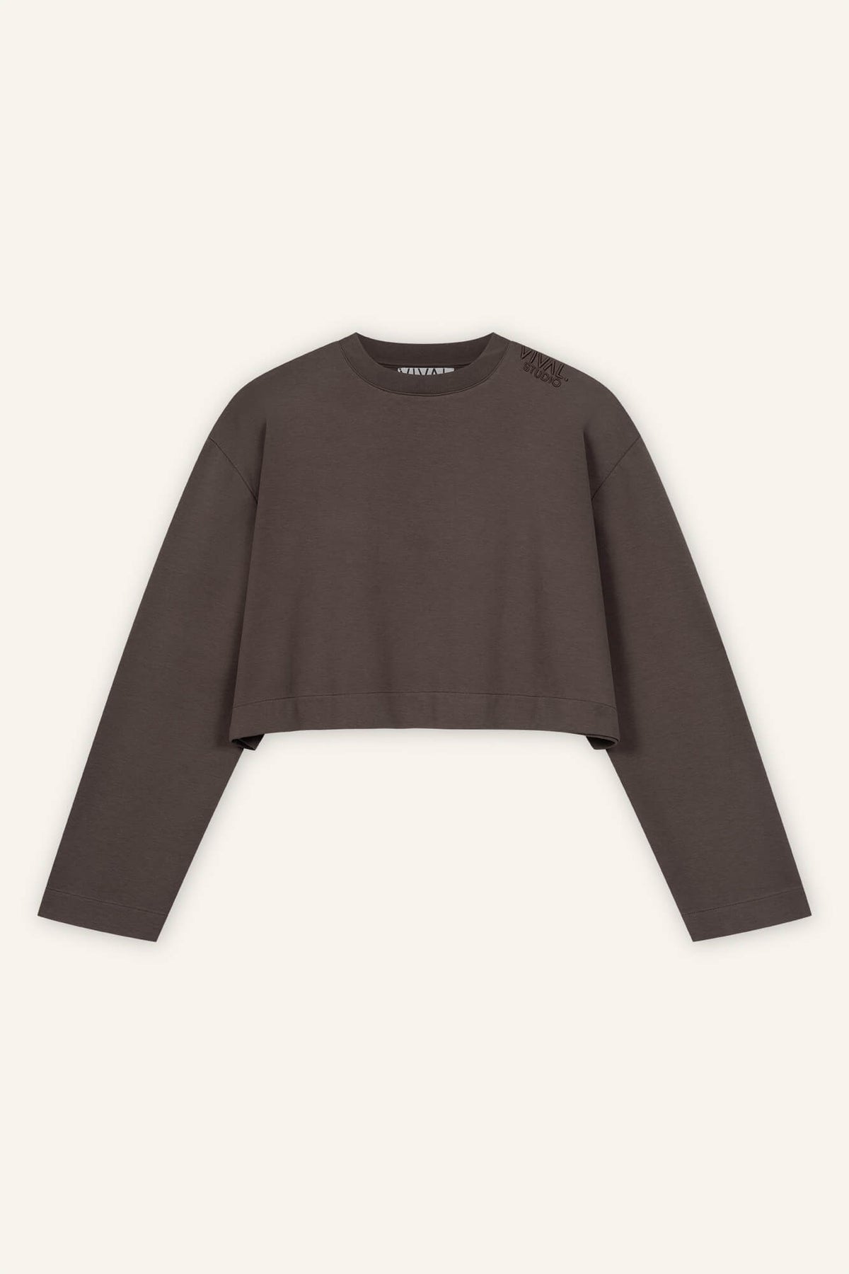 CroppedLangarmshirt Sue dunkelbraun front by VivalStudio