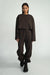 Cropped Langarmshirt Sue in Dunkelbraun von vorne by VIVAL.STUDIO