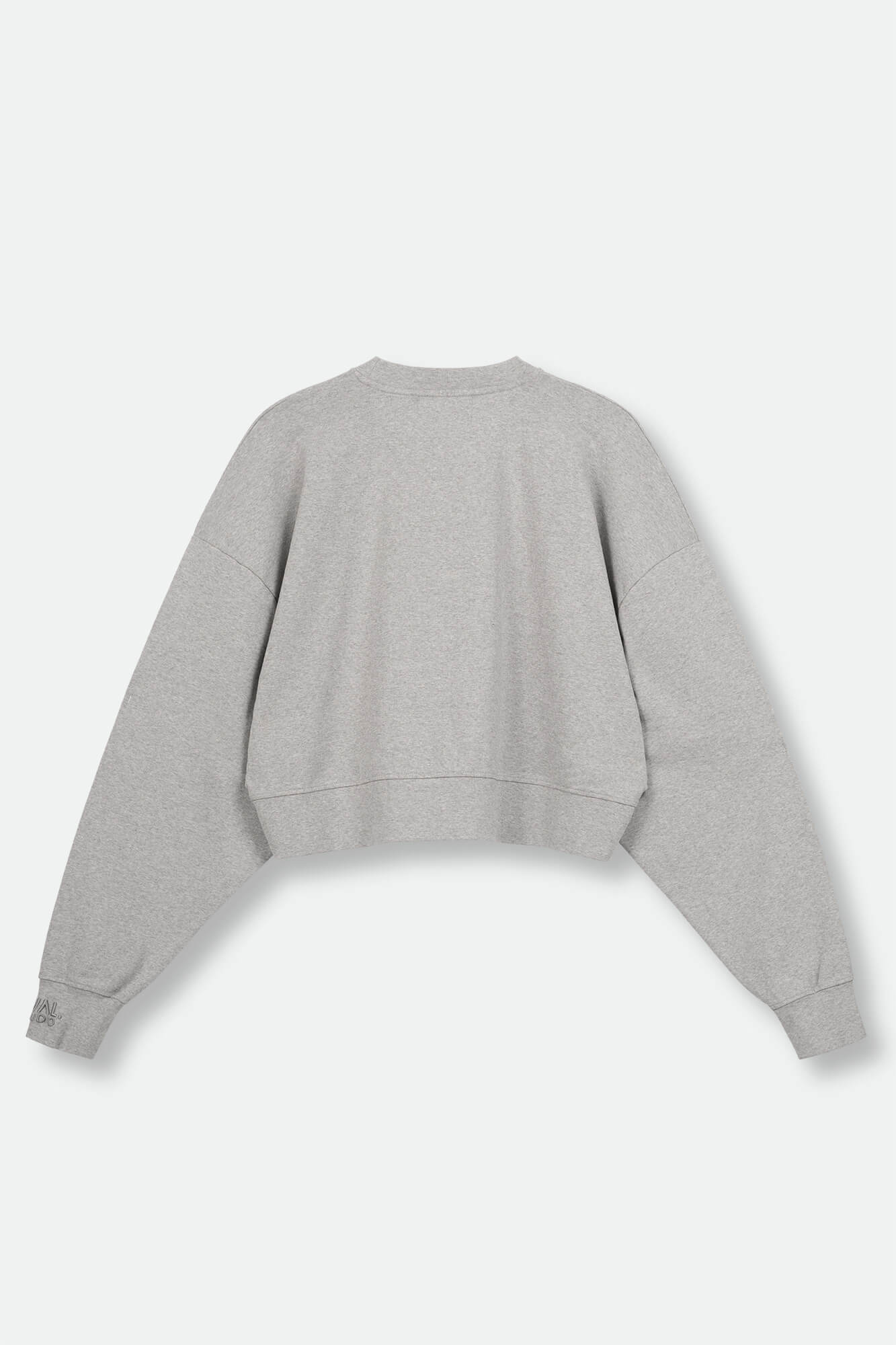 Cropped Sweatshirt Gray von hinten in grau-melange by VIVAL.STUDIO
