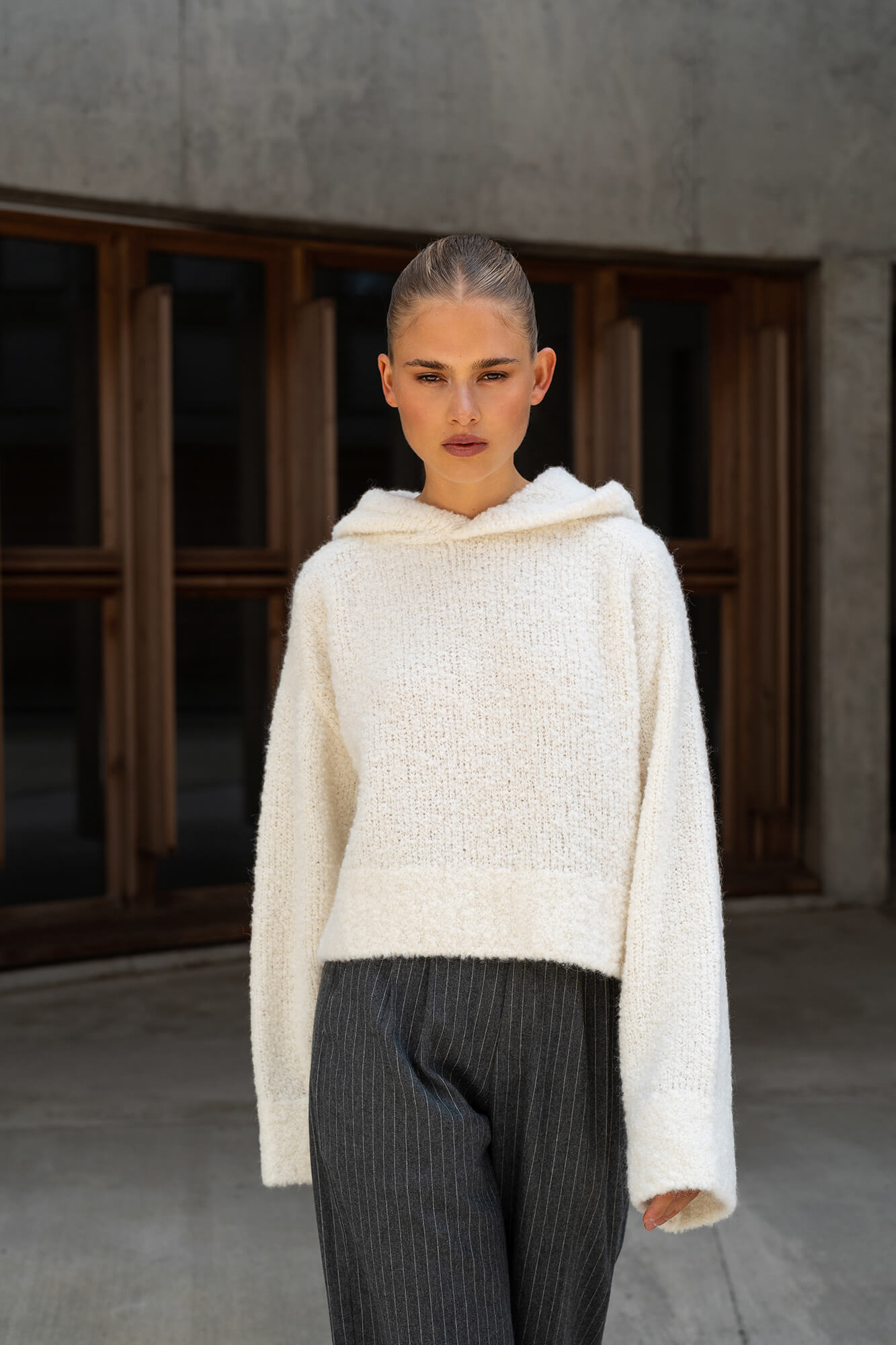 Hoodie Miley in offwhite by VIVAL.STUDIO