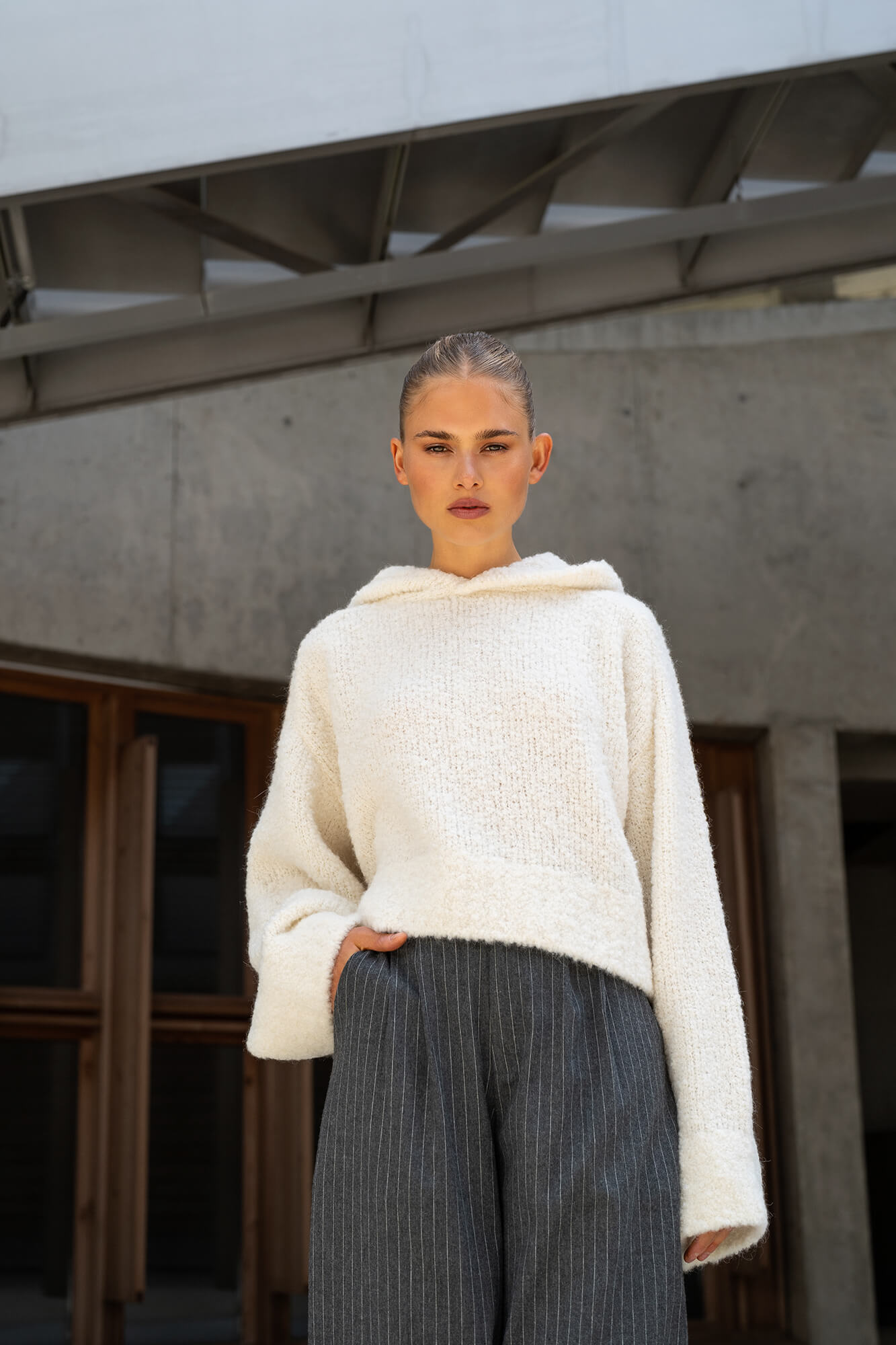 Hoodie Miley in offwhite by VIVAL.STUDIO