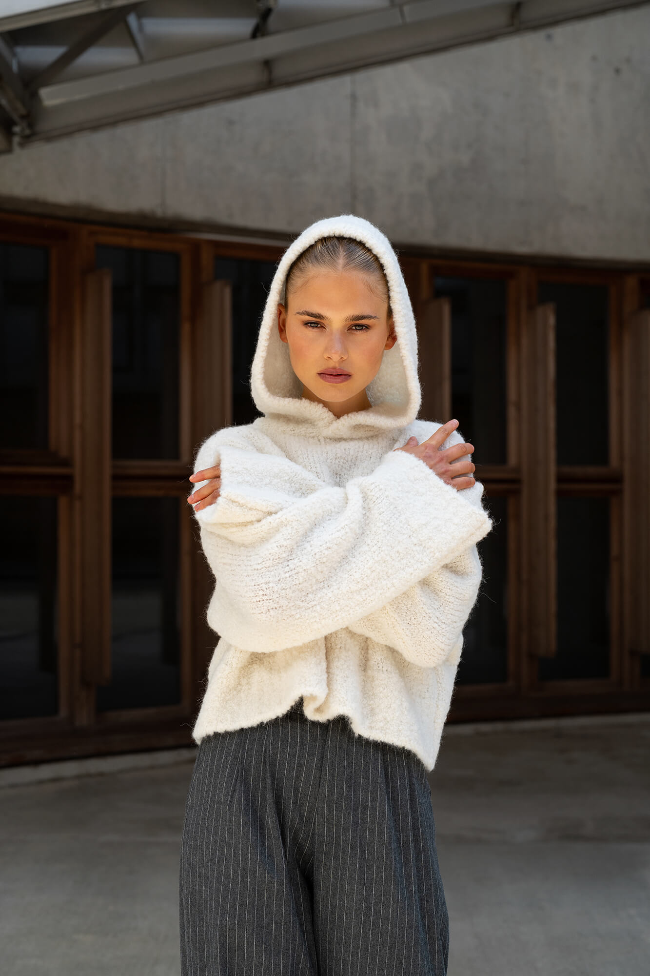 Hoodie Miley in offwhite by VIVAL.STUDIO