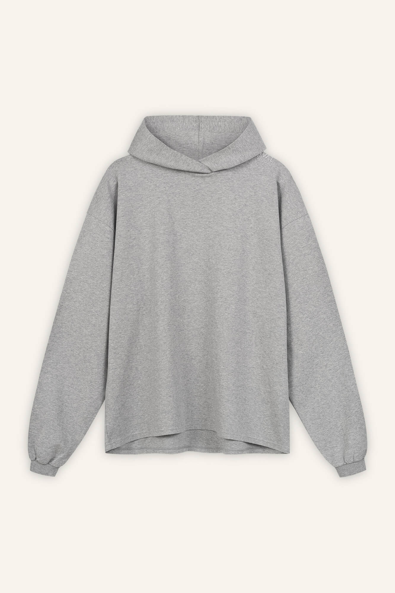 Hoodie Sue von vorne in graumelange by VIVAL.STUDIO