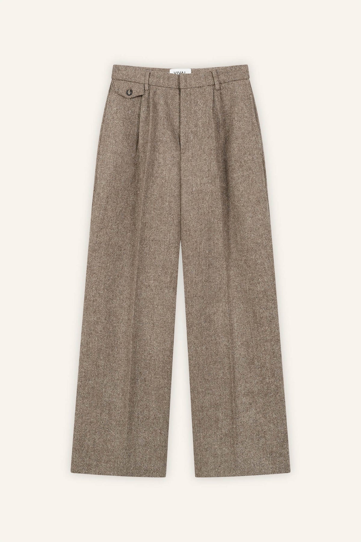 Hose Alba in Braun Multi von vorne by VIVAL.STUDIO