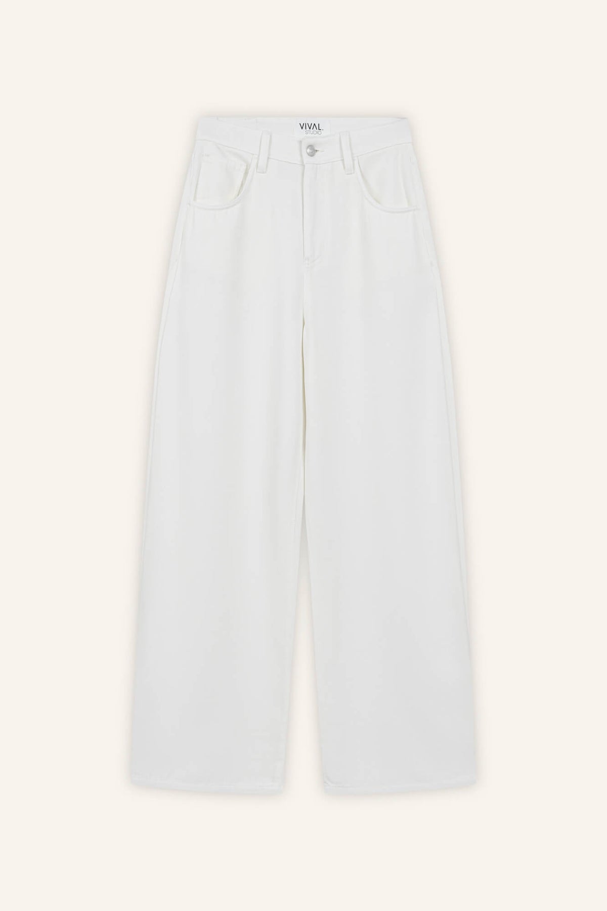 Hose Jale in Offwhite von vorne by VIVAL.STUDIO