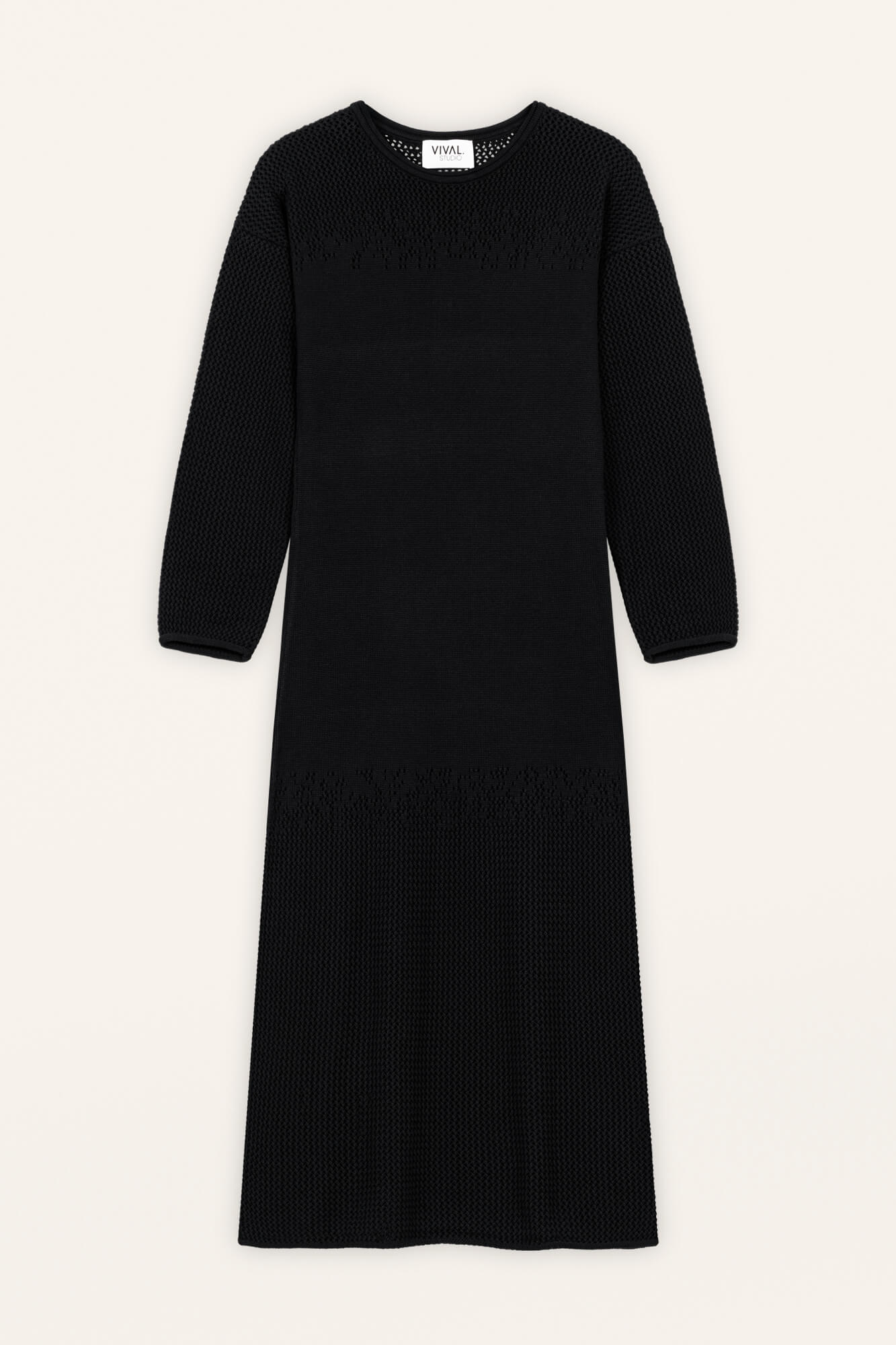 Kleid Clea in Schwarz von vorne by VIVAL.STUDIO