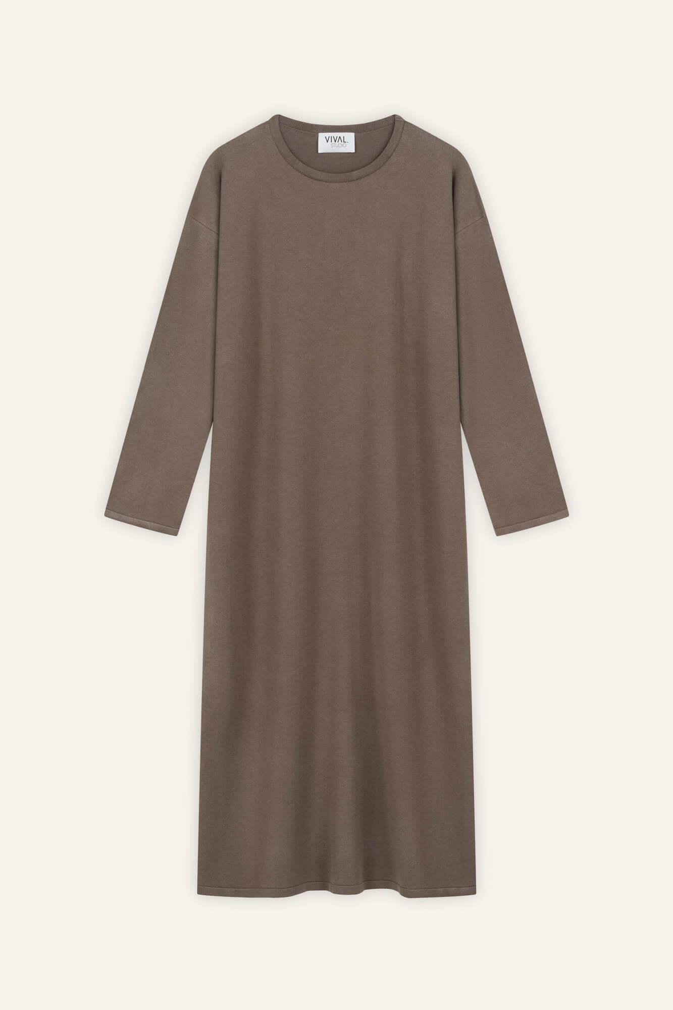 Kleid Rim in Nougat von vorne by VIVAL.STUDIO