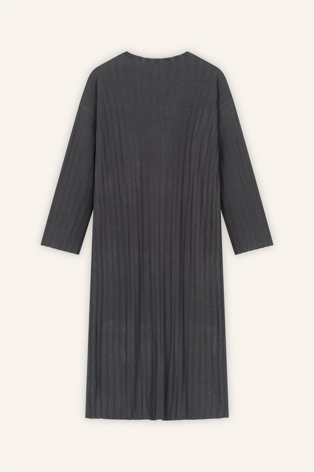 Kleid Romy in Asphalt von hinten by VIVAL.STUDIO