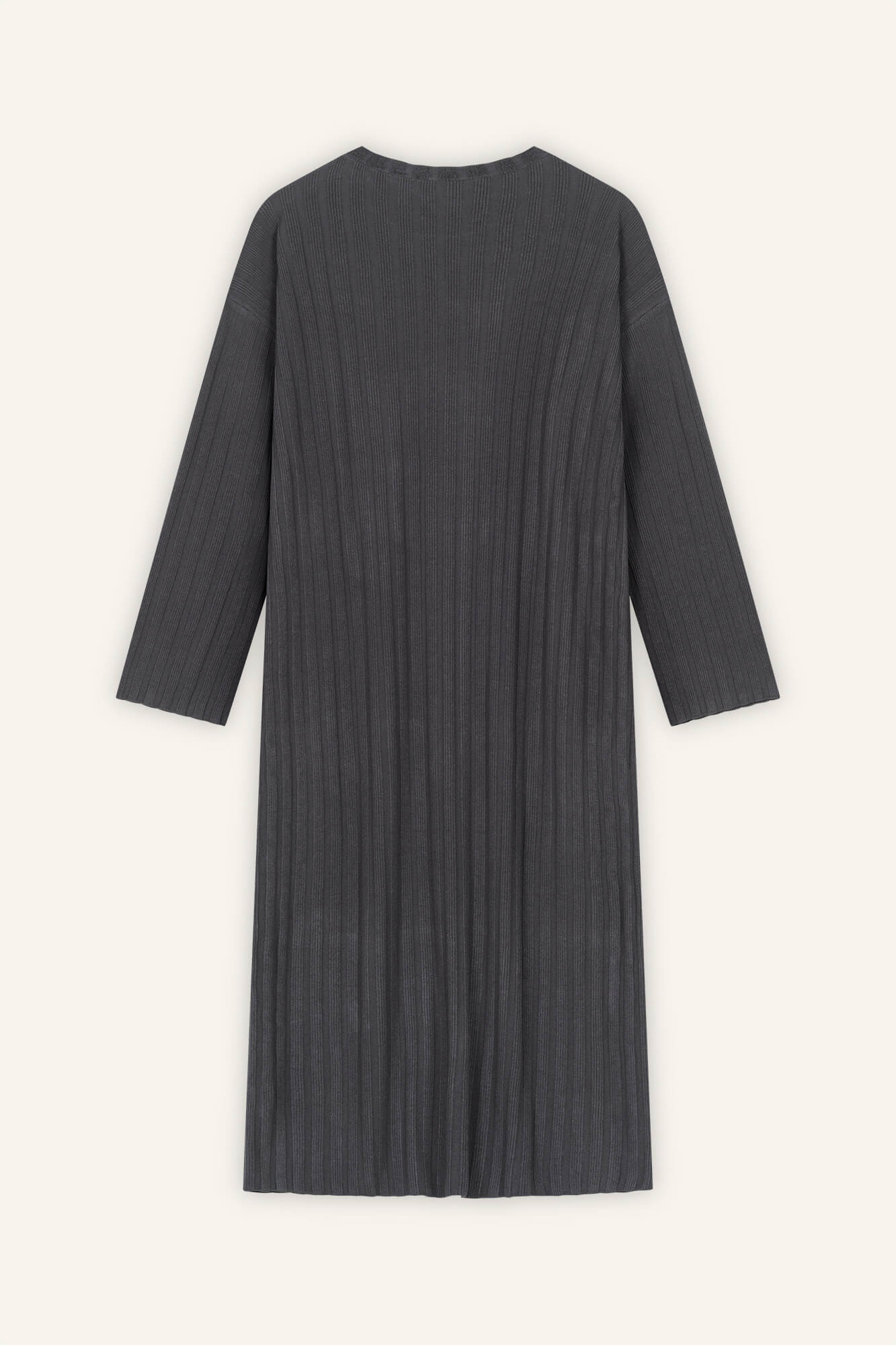 Kleid Romy in Asphalt von hinten by VIVAL.STUDIO