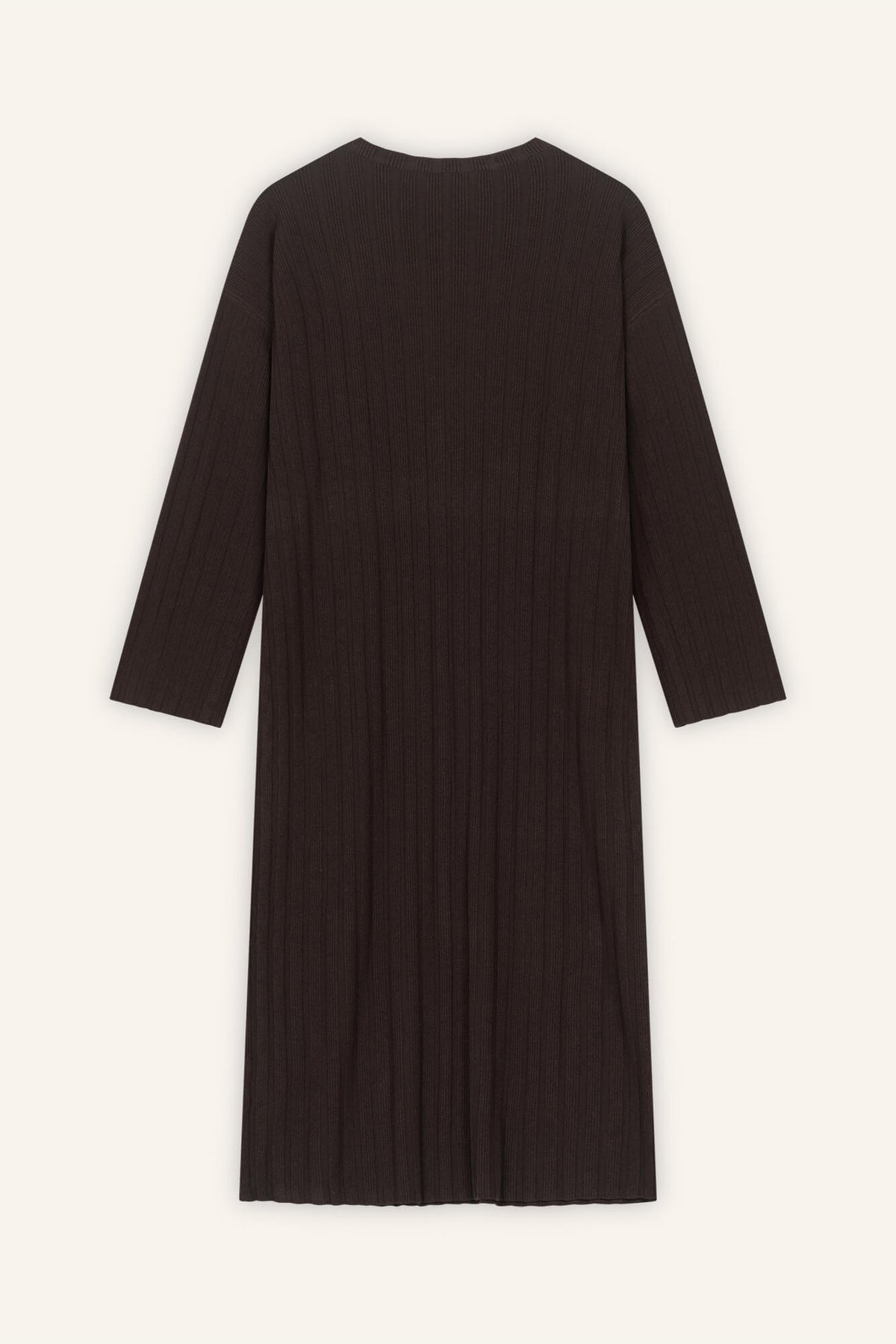 Kleid Romy in Dunkelbraun von hinten by VIVAL.STUDIO