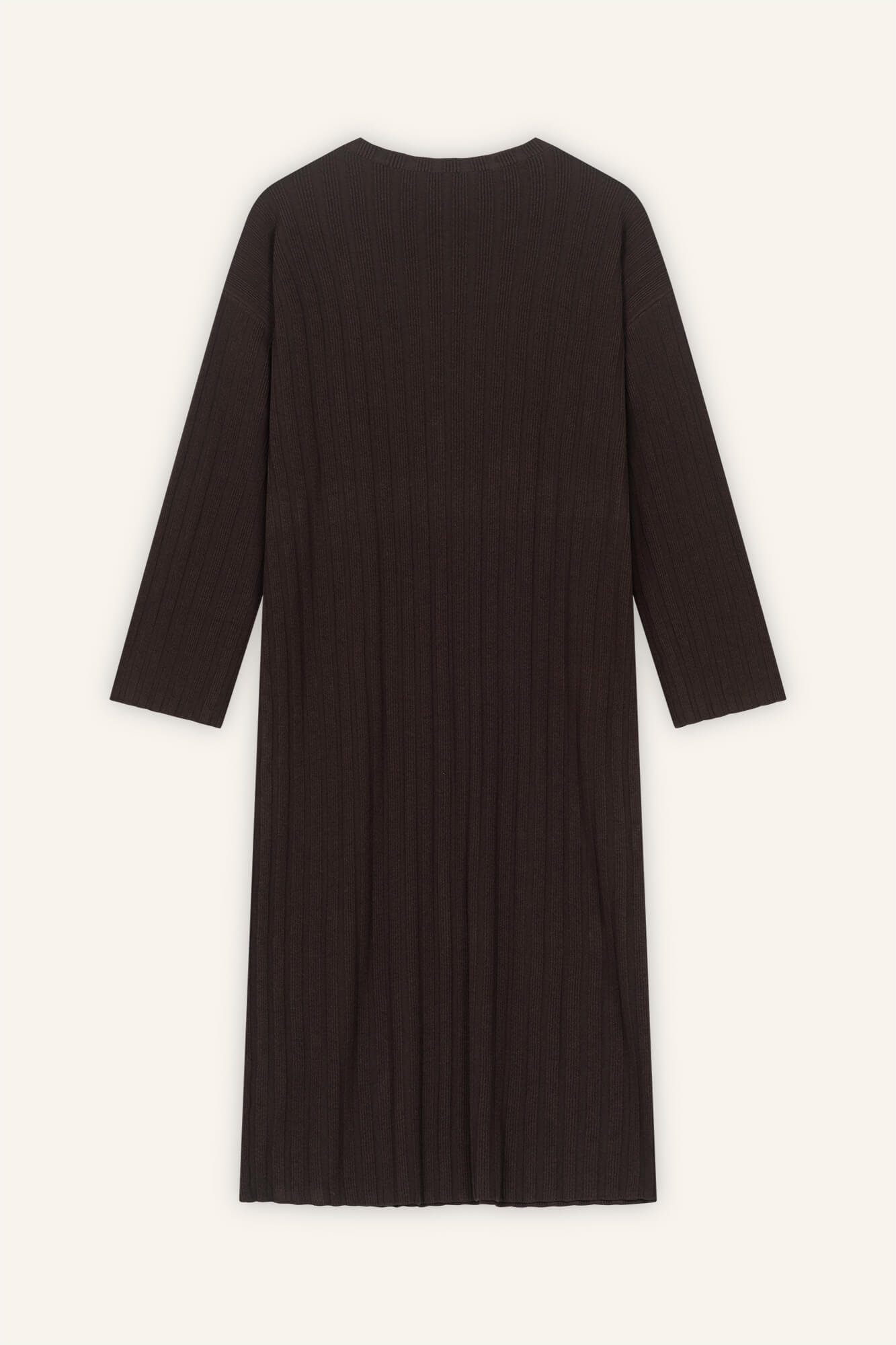 Kleid Romy in Dunkelbraun von hinten by VIVAL.STUDIO