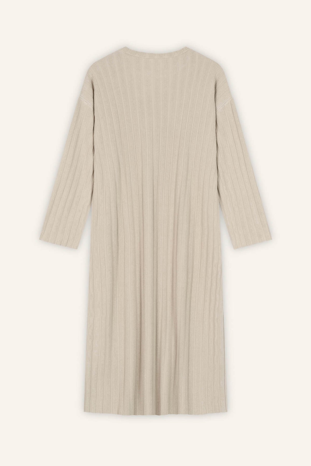Kleid Romy in Oatmeal von hinten by VIVAL.STUDIO