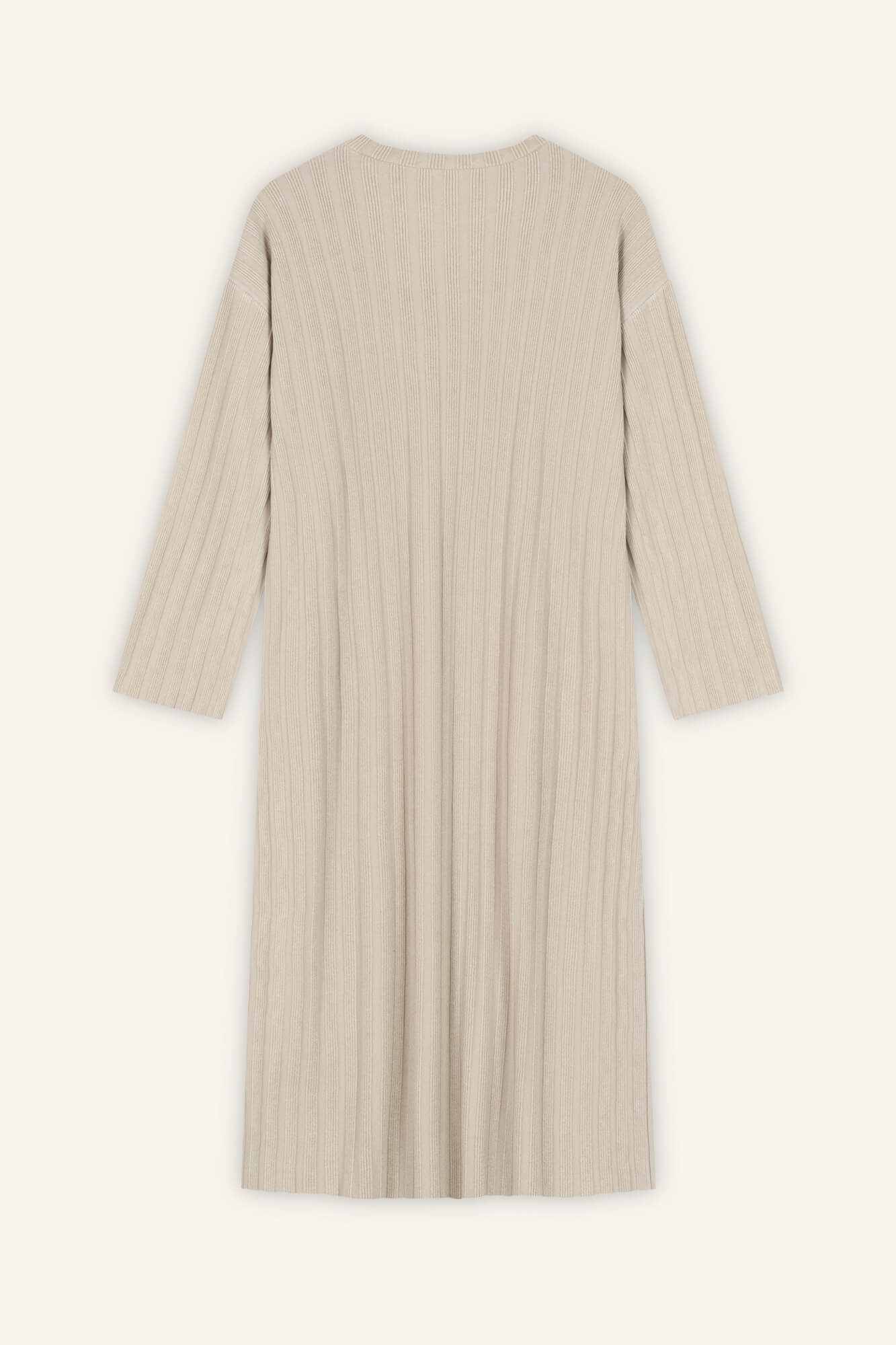 Kleid Romy in Oatmeal von hinten by VIVAL.STUDIO