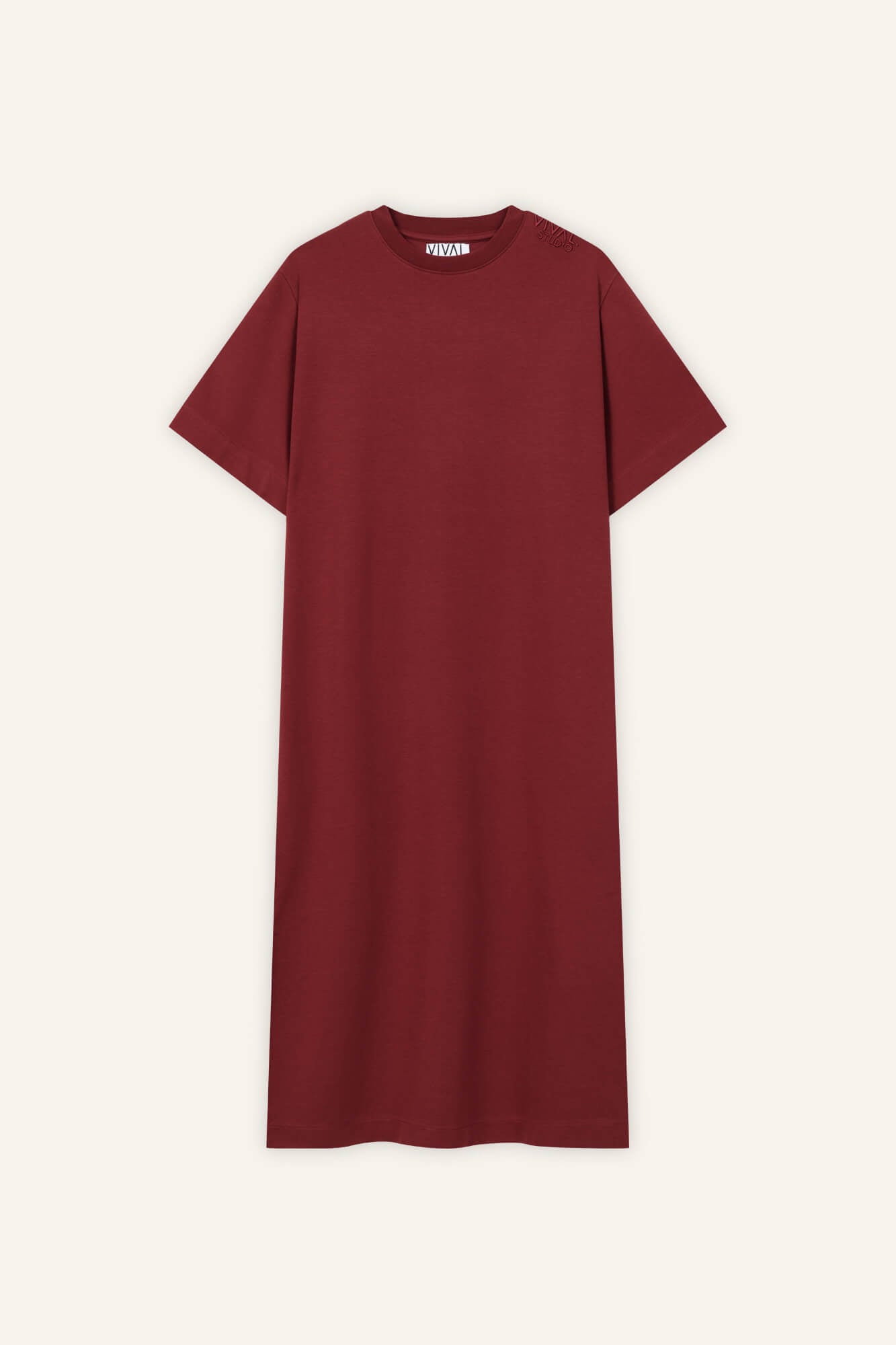 Sue Kleid in Burgundy von vorne by VIVAL.STUDIO