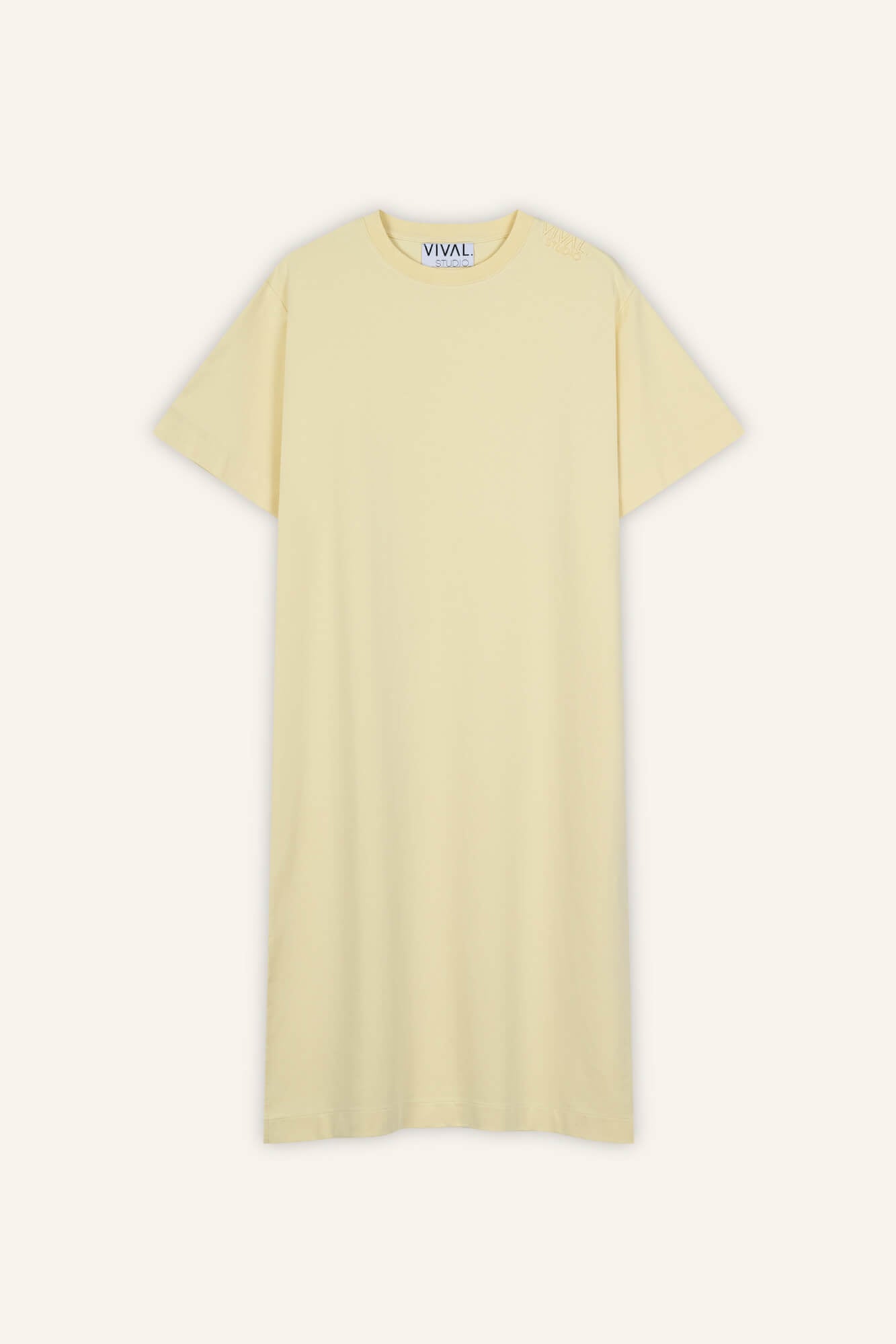 Kleid Sue in Butter von vorne by VIVAL.STUDIO