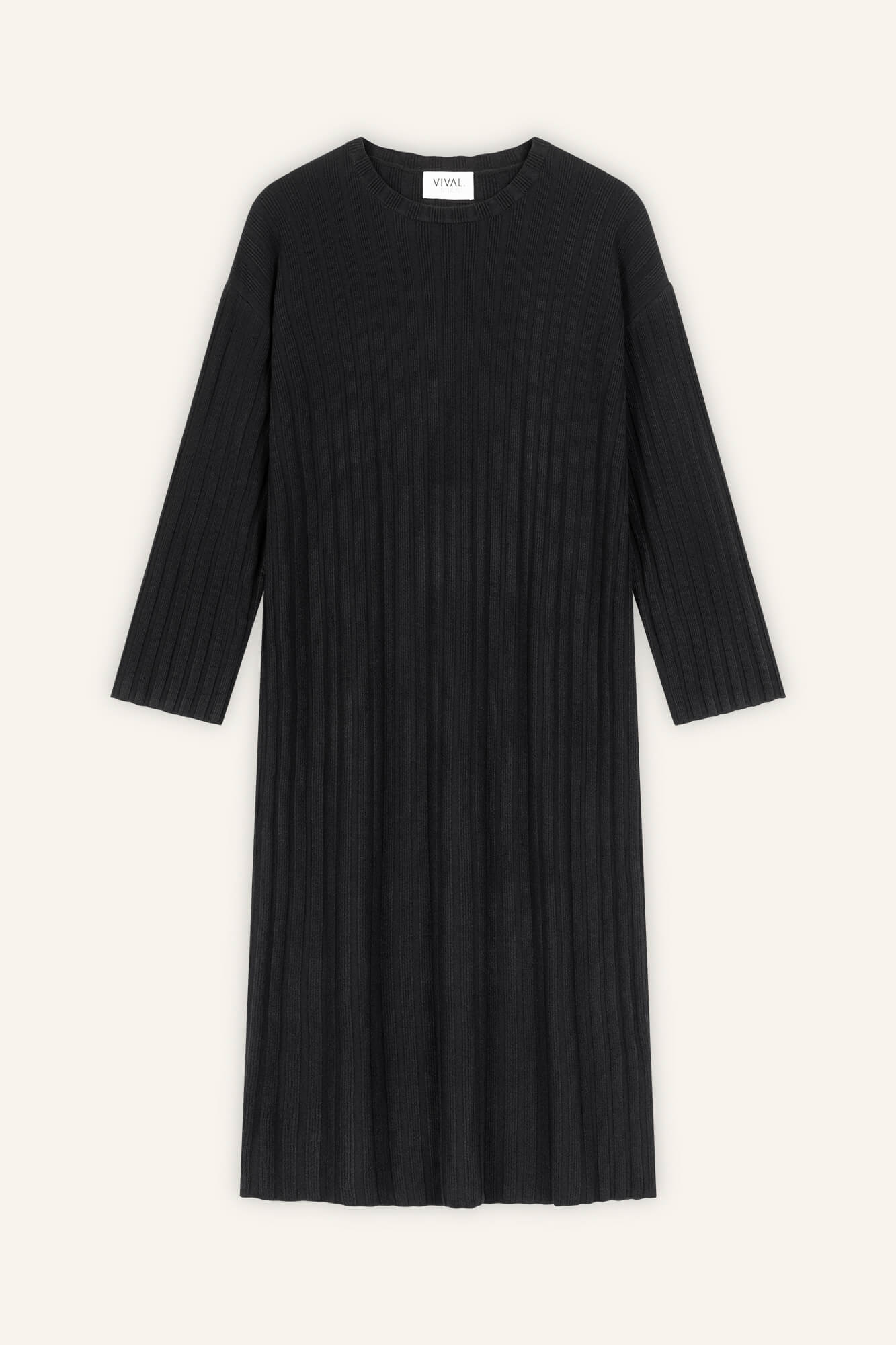 Kleid Romy in Schwarz von vorne by VIVAL.STUDIO