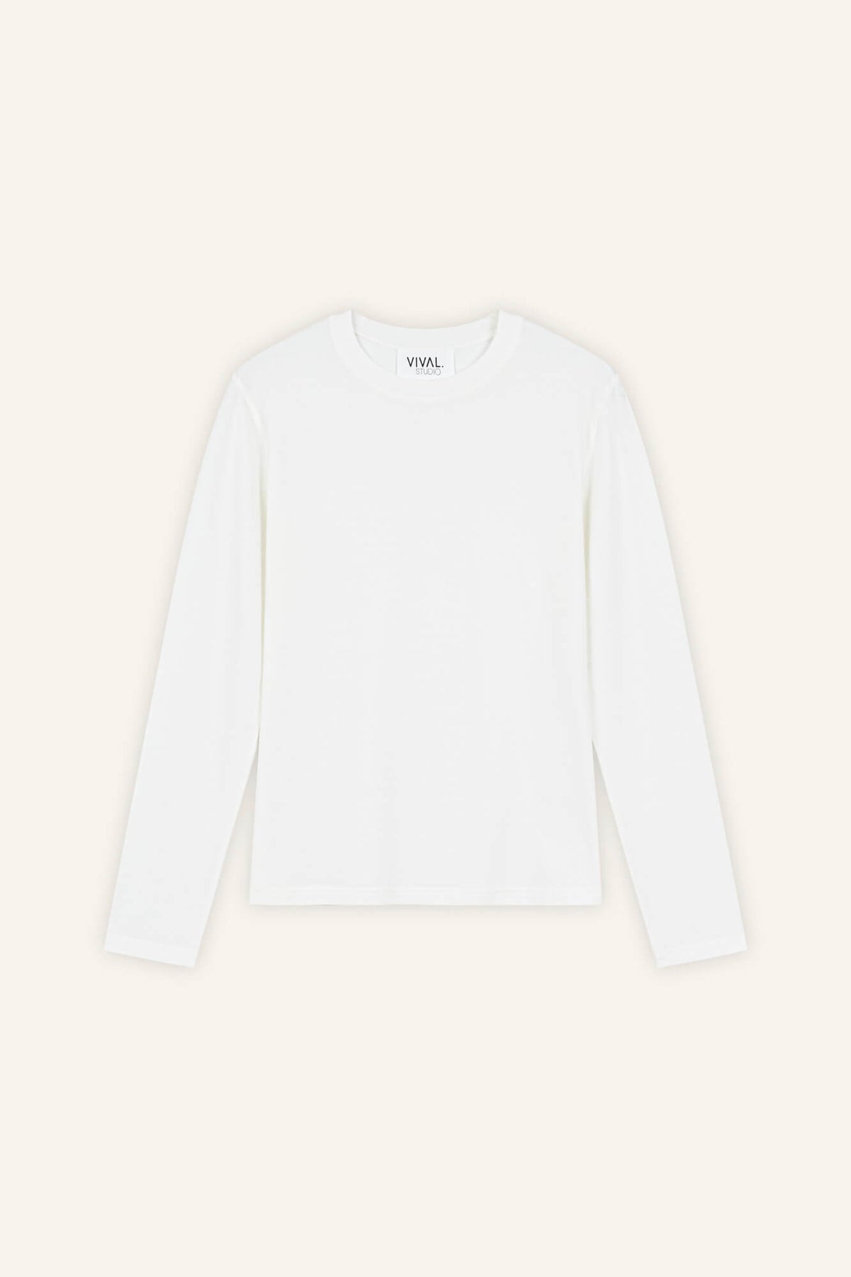 Langarmshirt Lina in Offwhite von vorne by VIVAL.STUDIO