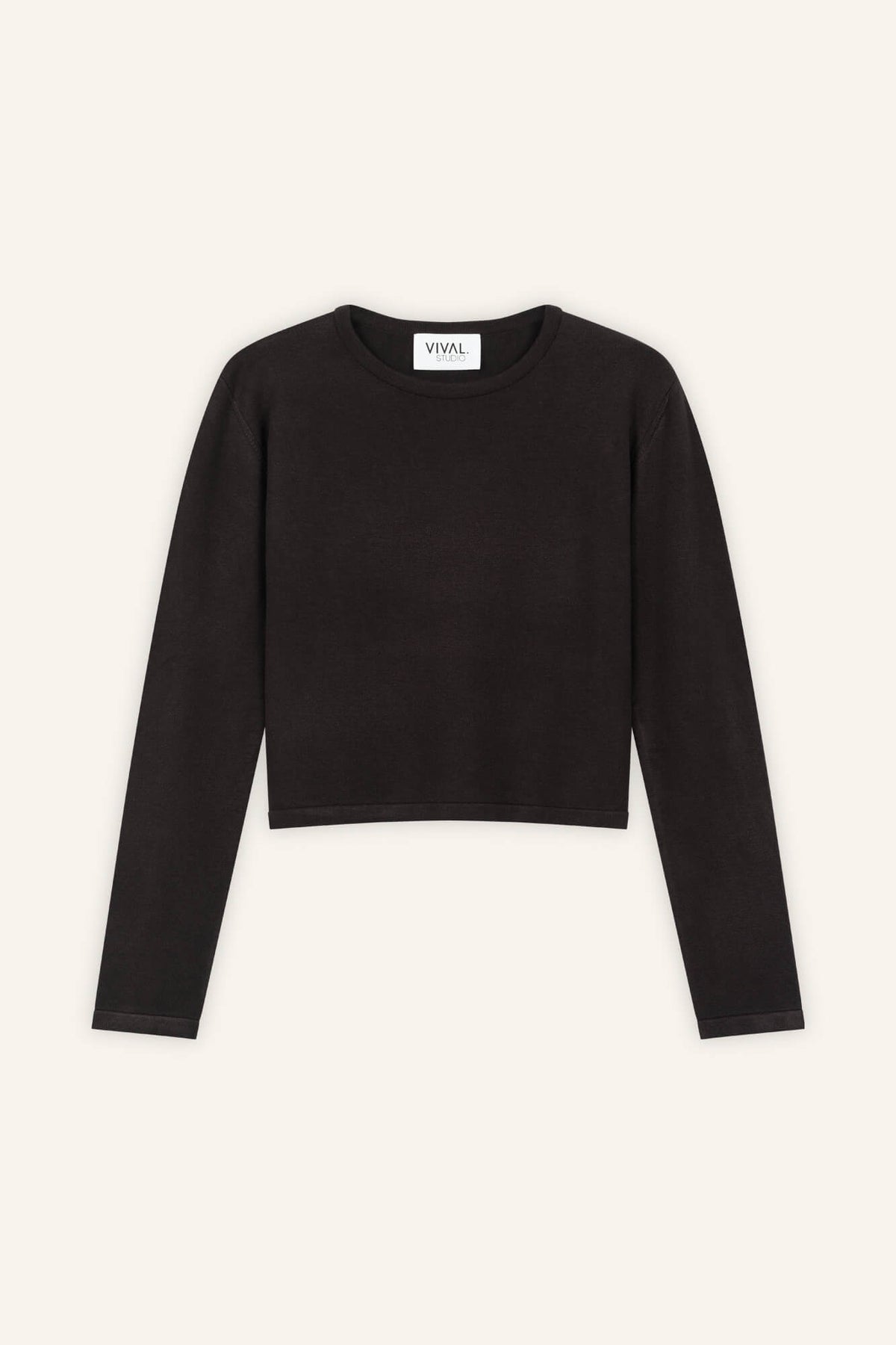 Langarmshirt Rim in Dunkelbraun von vorne by VIVAL.STUDIO