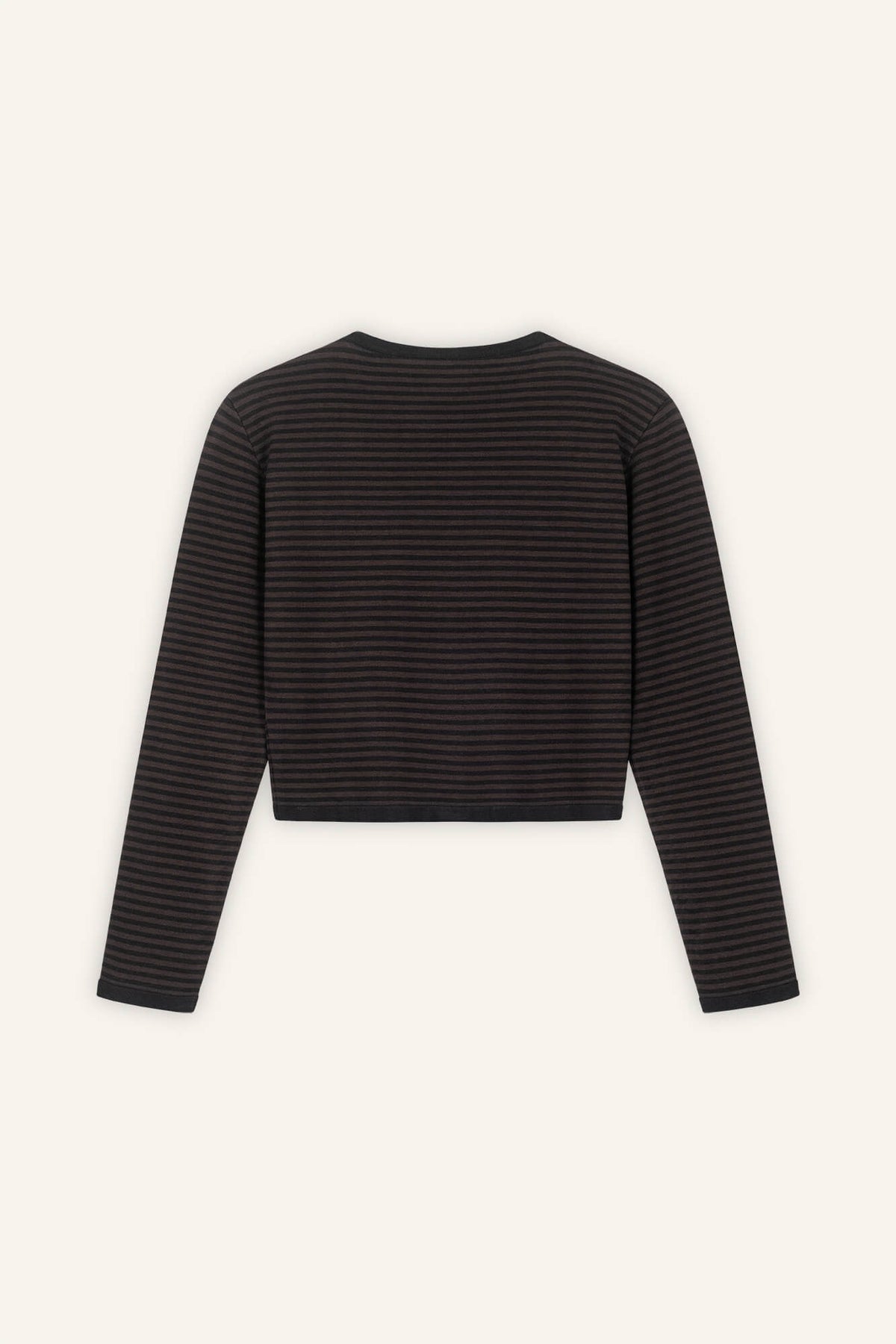 Langarmshirt Rim in Dunkelbraun Schwarz von hinten by VIVAL.STUDIO