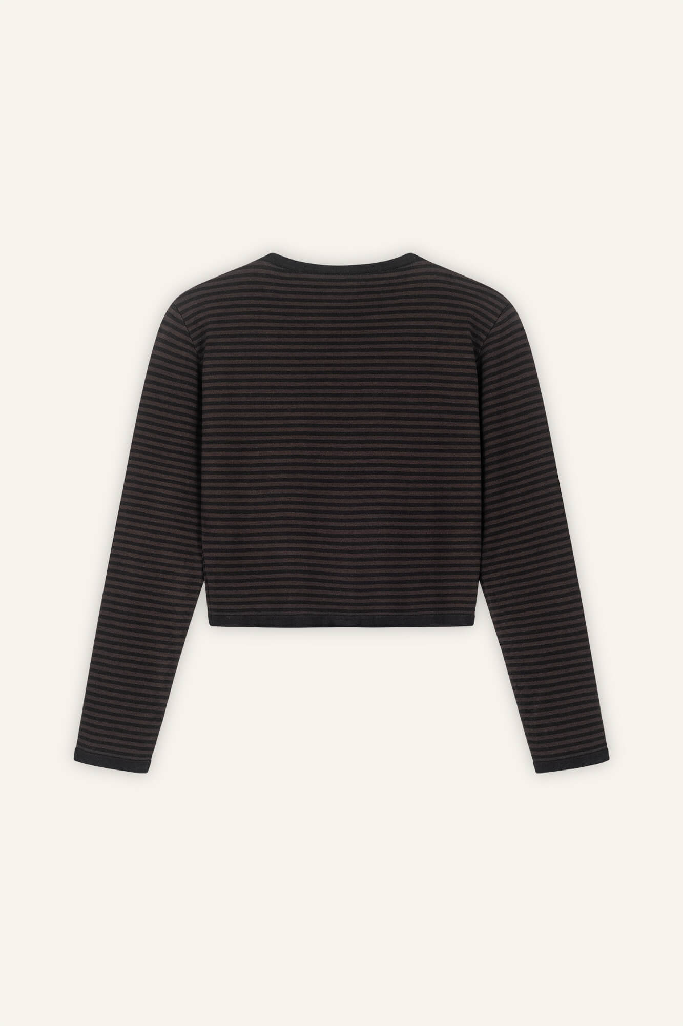 Langarmshirt Rim in Dunkelbraun Schwarz von hinten by VIVAL.STUDIO