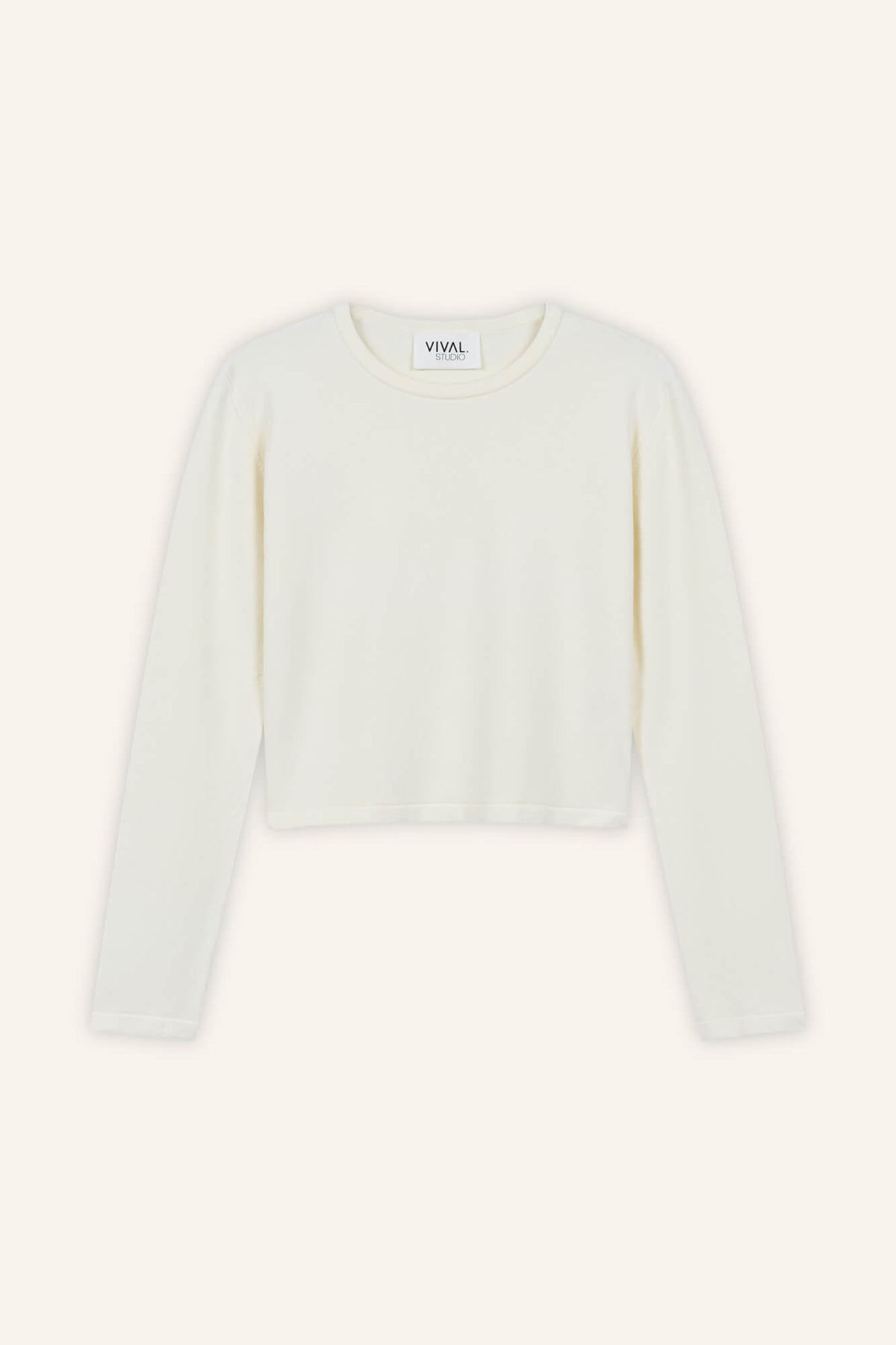 Langarmshirt Rim in Offwhite von vorne by VIVAL.STUDIO