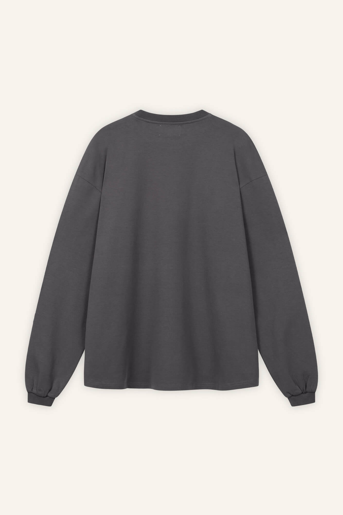 Langarmshirt Sue in Asphalt von hinten by VIVAL.STUDIO