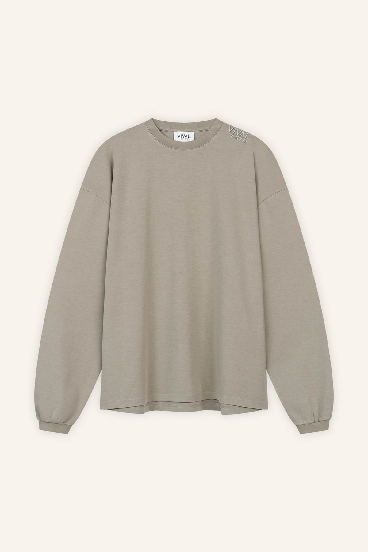 Langarmshirt Sue in Sandstone von vorne by VIVAL.STUDIO