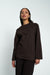 Langarmshirt Zoey in Dunkelbraun von vorne by VIVAL.STUDIO
