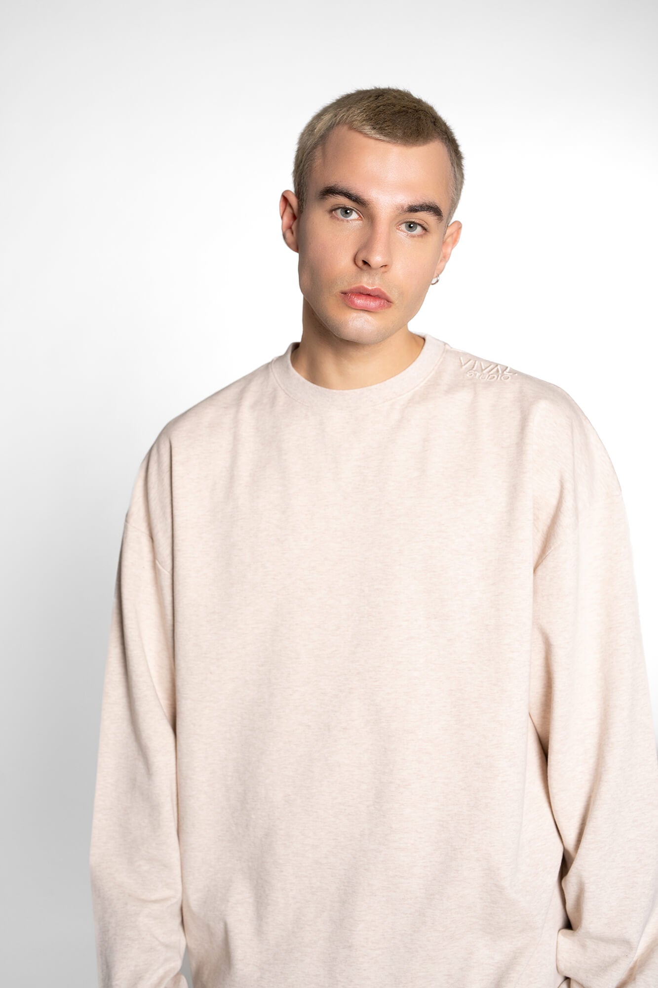 Langarmshirt Sue in Beige Melange by VIVAL.STUDIO