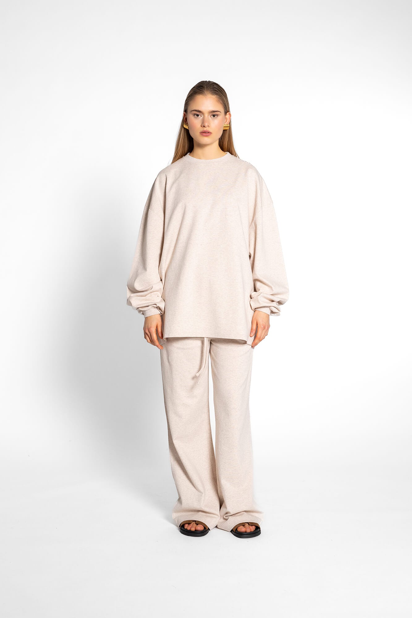 Langarmshirt Sue in Beige Melange by VIVAL.STUDIO