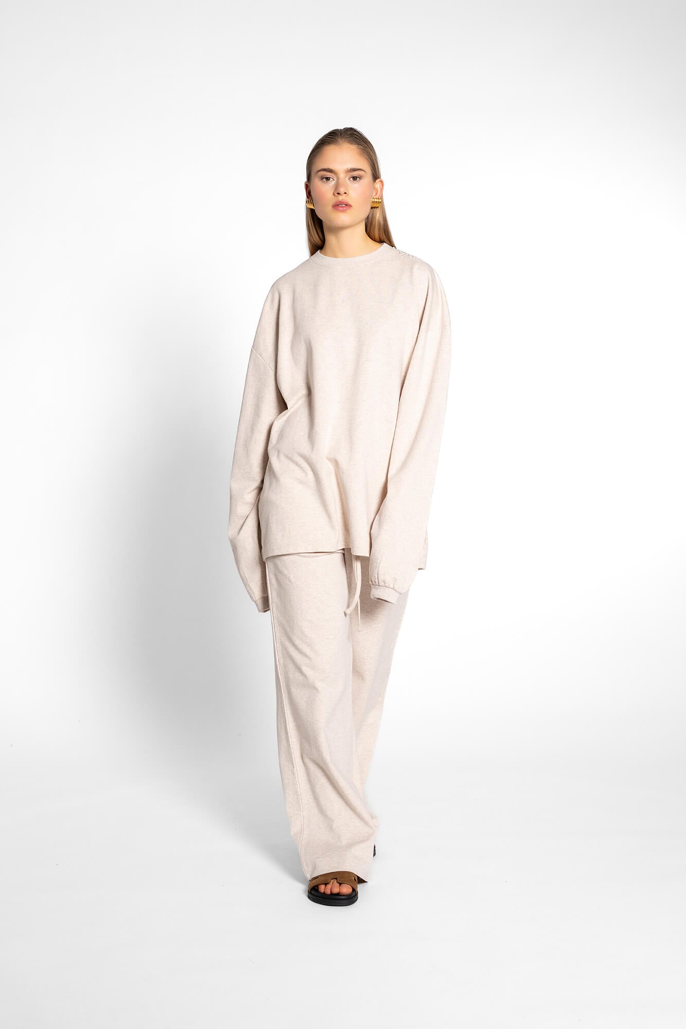 Langarmshirt Sue in Beige Melange by VIVAL.STUDIO