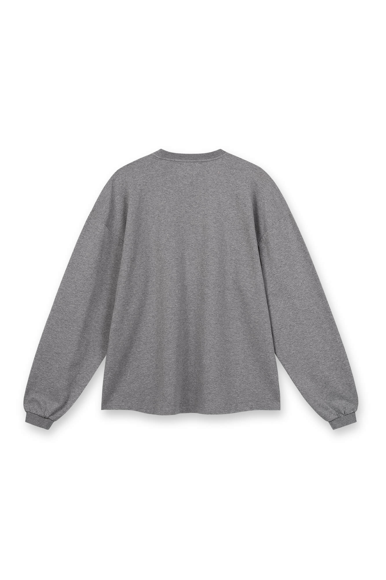 Langarmshirt Sue von hinten in graumelange by VIVAL.STUDIO
