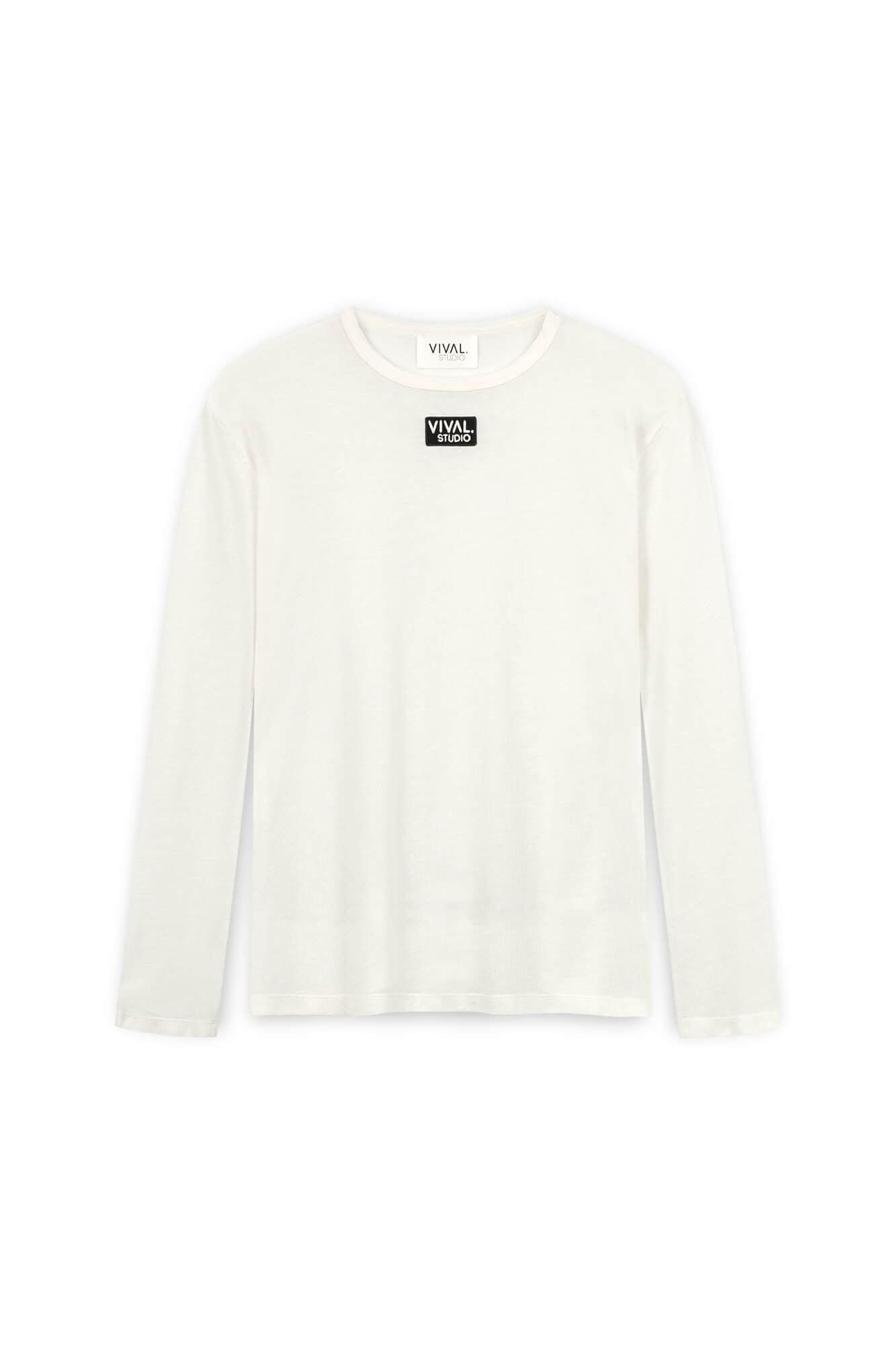 Langarmshirt Rose in offwhite von vorne by VIVAL.STUDIO