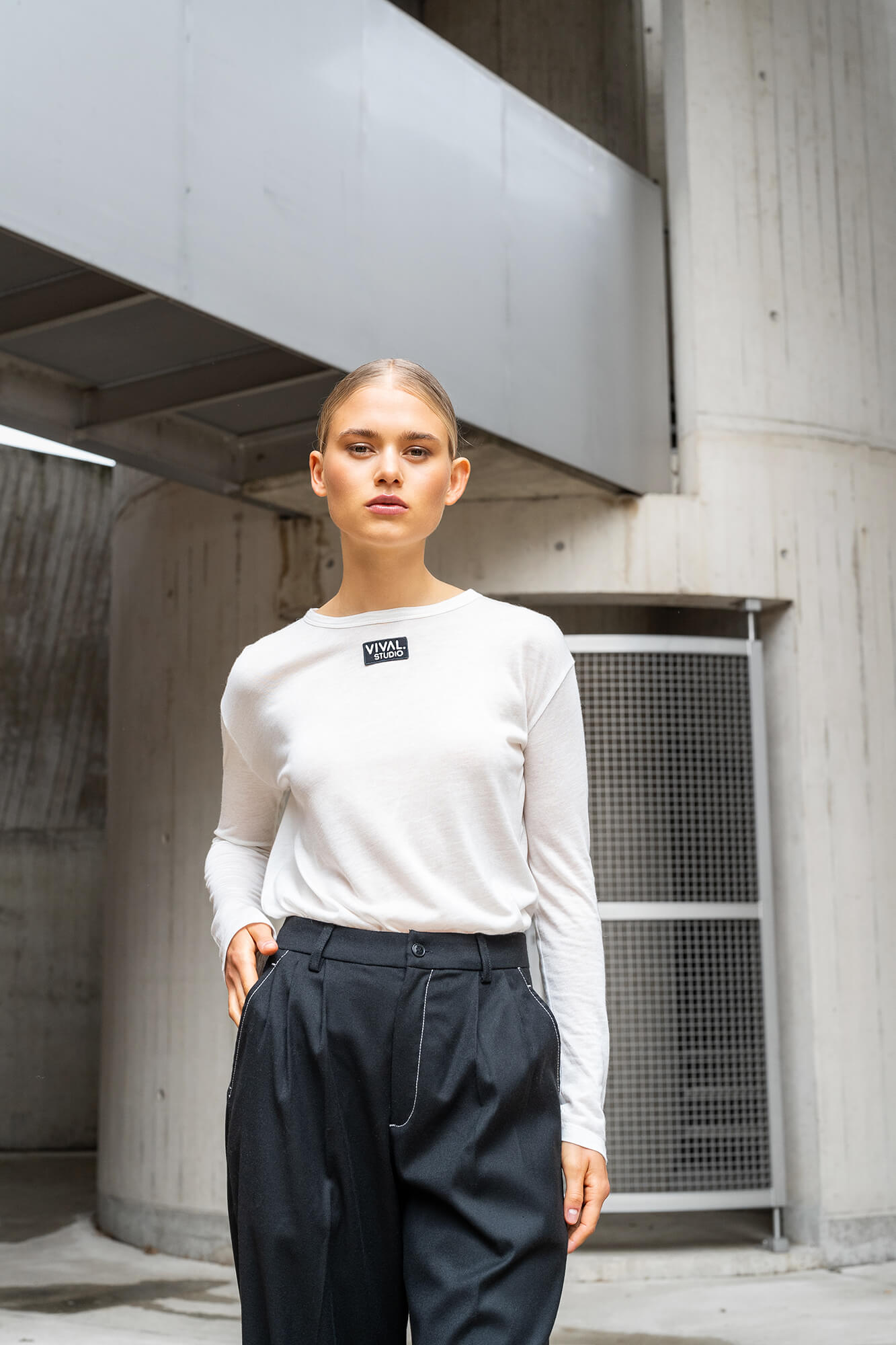 Langarmshirt Rose in offwhite by VIVAL.STUDIO